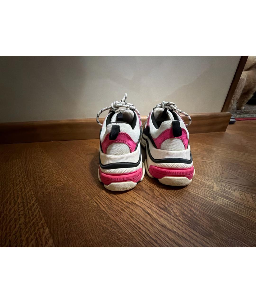 BALENCIAGA Розовые текстильные кроссовки, фото 4