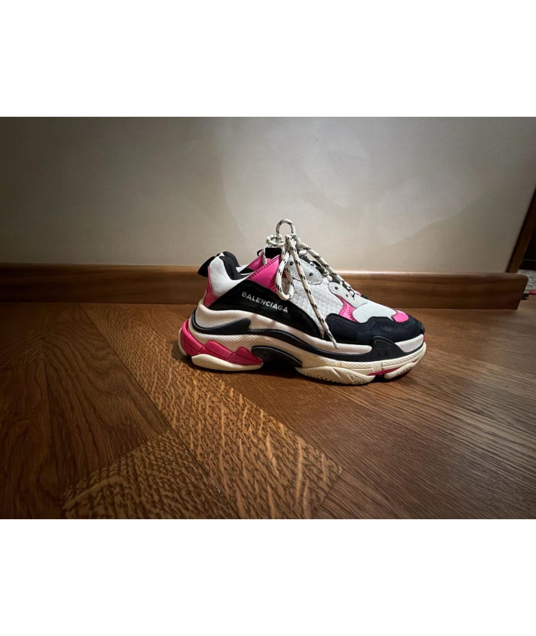 BALENCIAGA Розовые текстильные кроссовки, фото 6