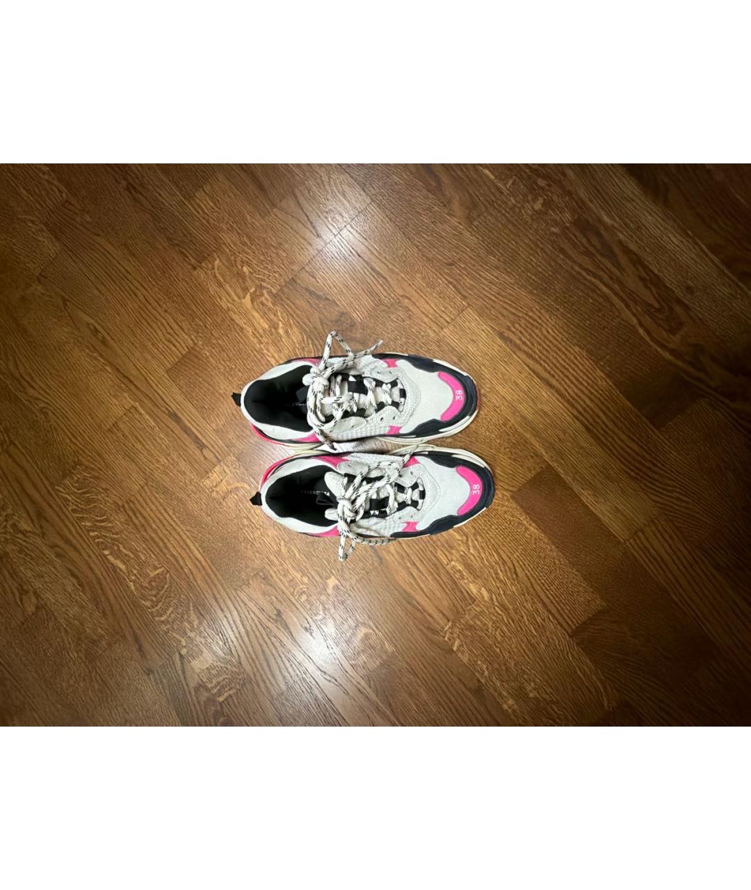 BALENCIAGA Розовые текстильные кроссовки, фото 3