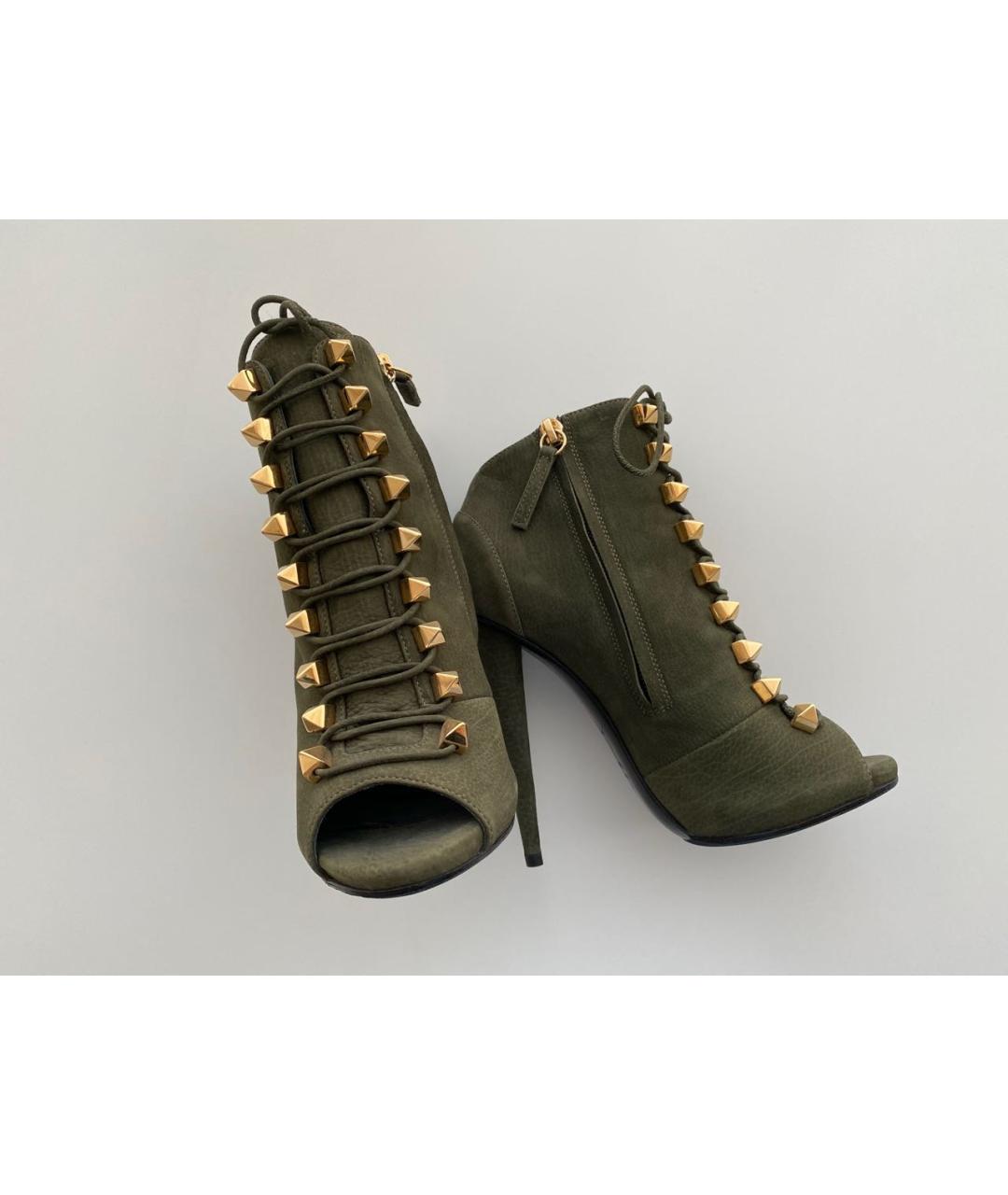 GIUSEPPE ZANOTTI DESIGN Хаки замшевые ботильоны, фото 7