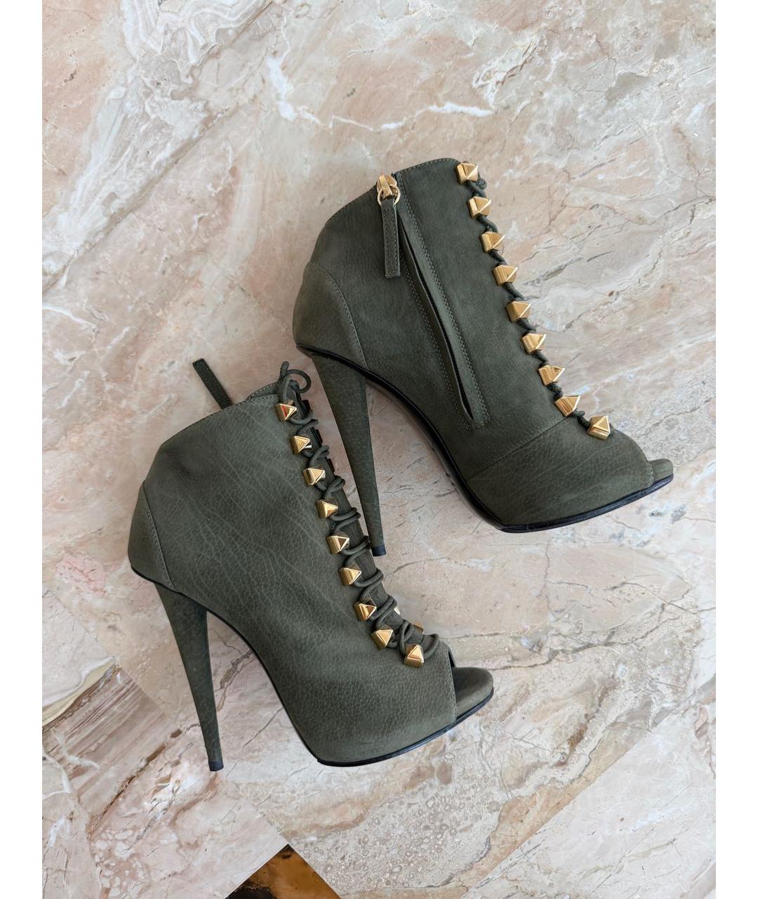 GIUSEPPE ZANOTTI DESIGN Хаки замшевые ботильоны, фото 5