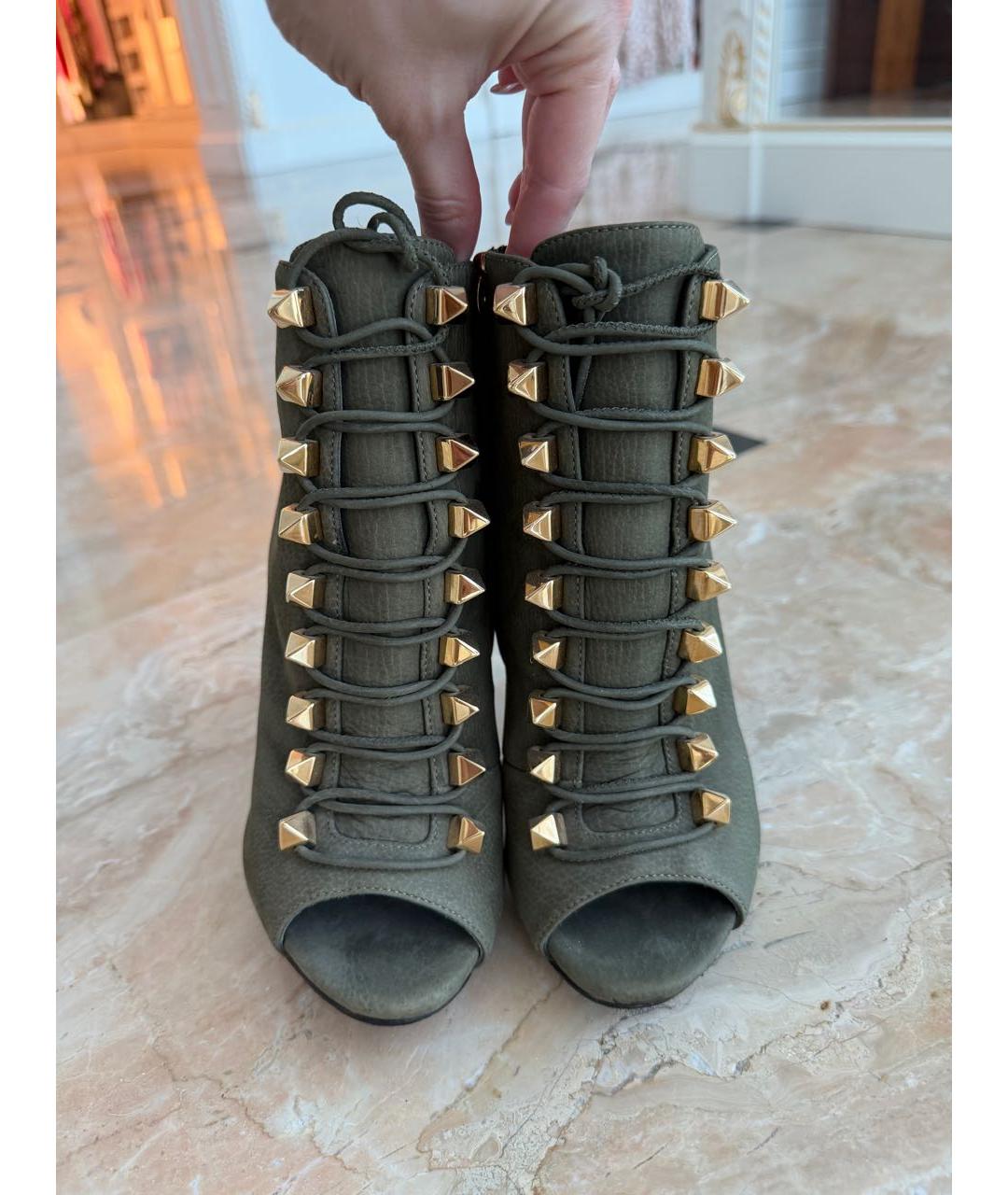 GIUSEPPE ZANOTTI DESIGN Хаки замшевые ботильоны, фото 2