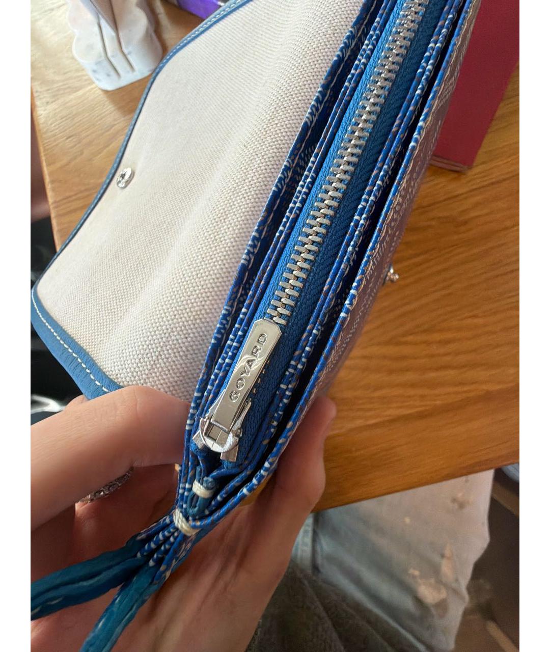 GOYARD Синяя сумка на плечо из канвы, фото 6