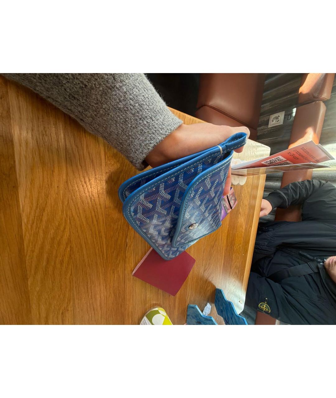 GOYARD Синяя сумка на плечо из канвы, фото 2