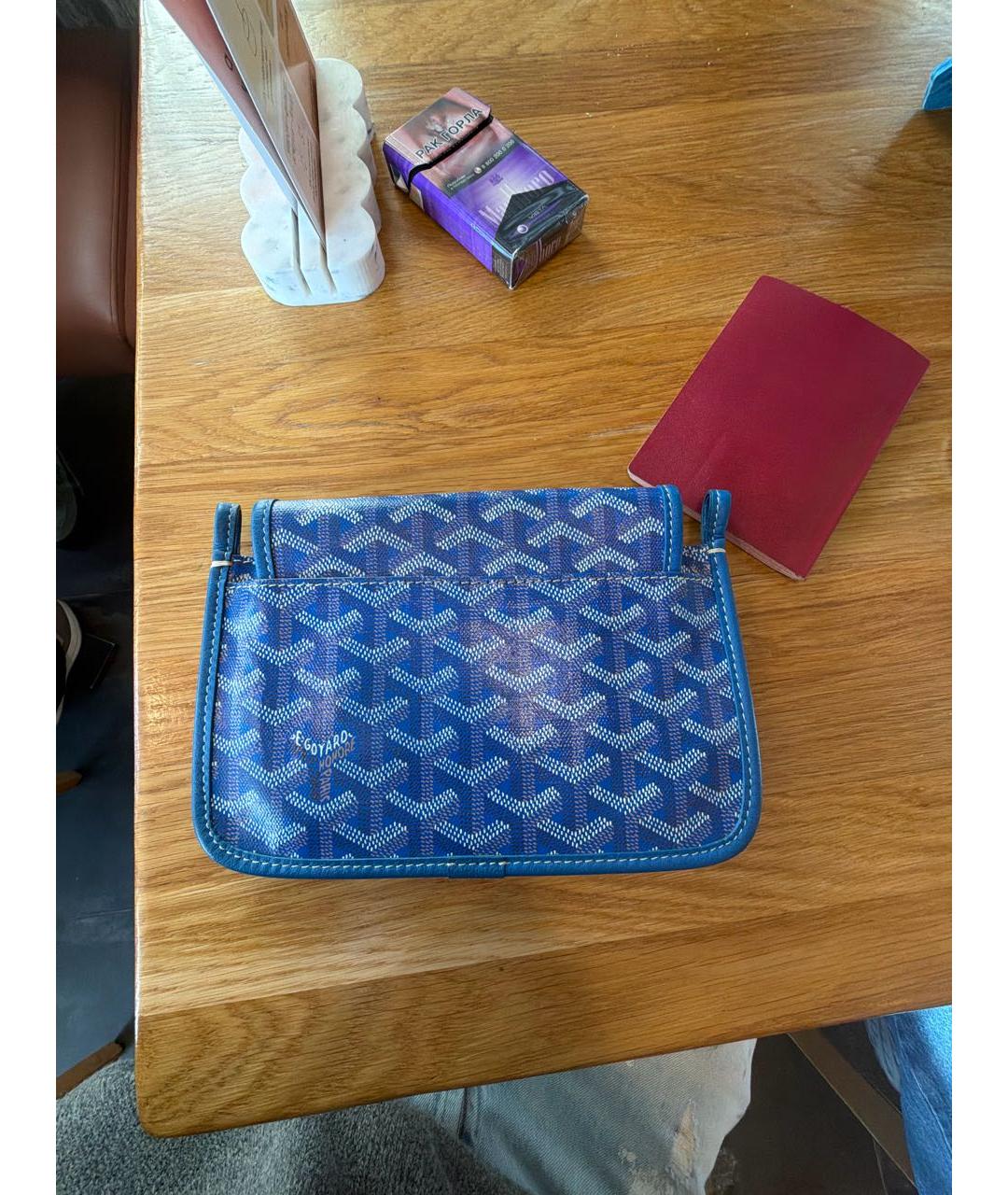 GOYARD Синяя сумка на плечо из канвы, фото 3