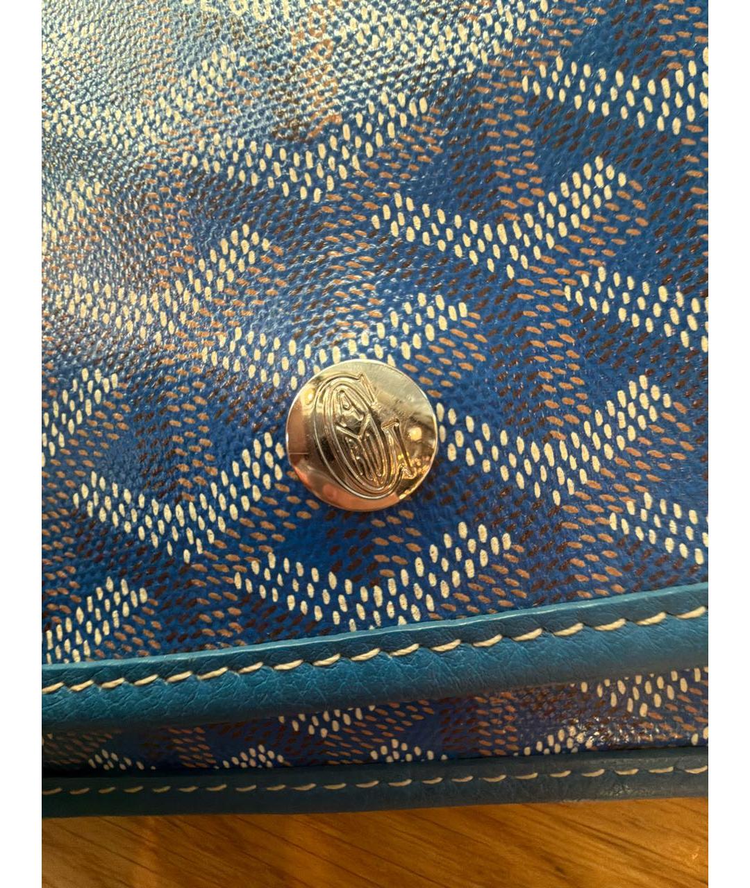 GOYARD Синяя сумка на плечо из канвы, фото 5