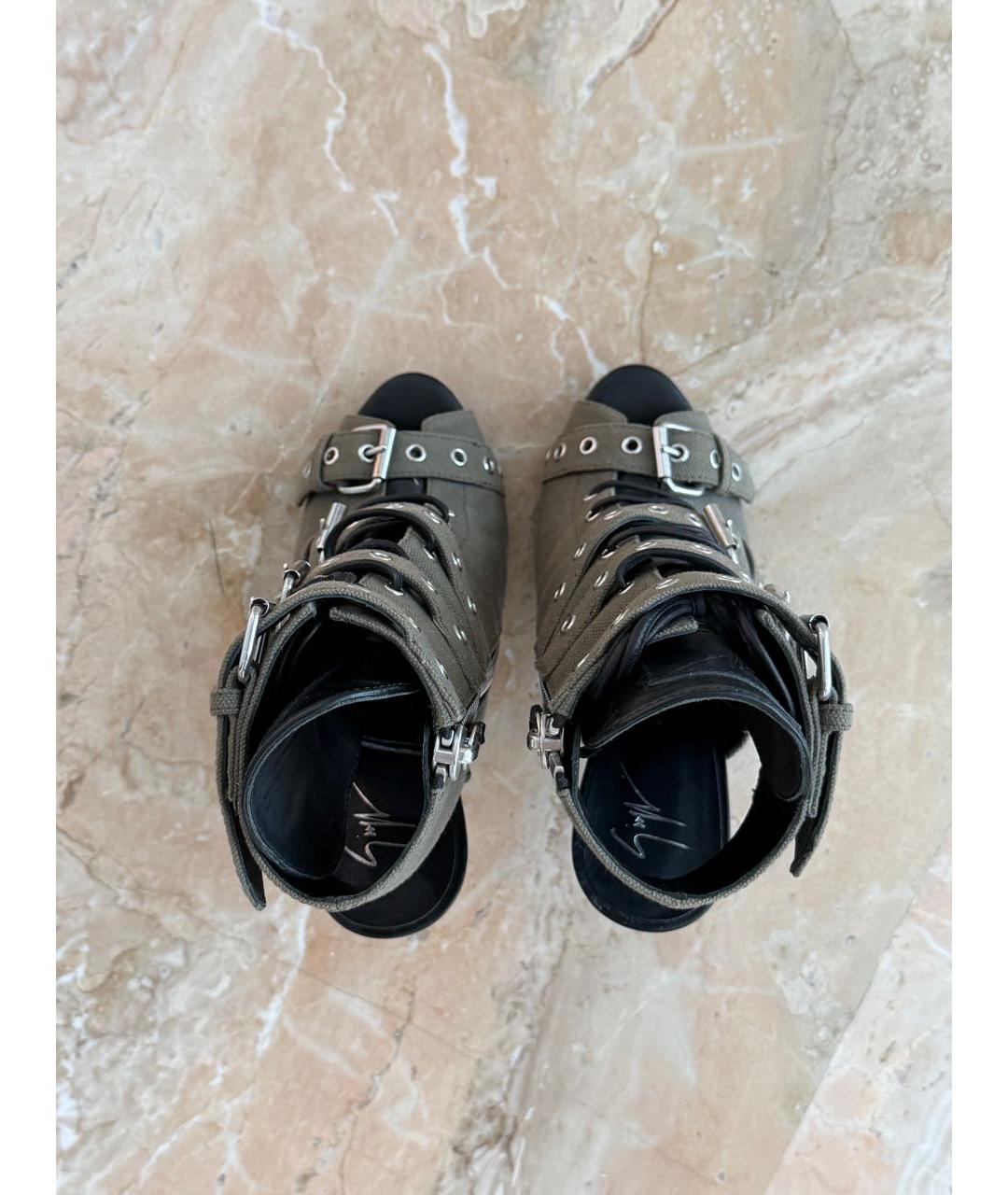 GIUSEPPE ZANOTTI DESIGN Хаки текстильные ботильоны, фото 3
