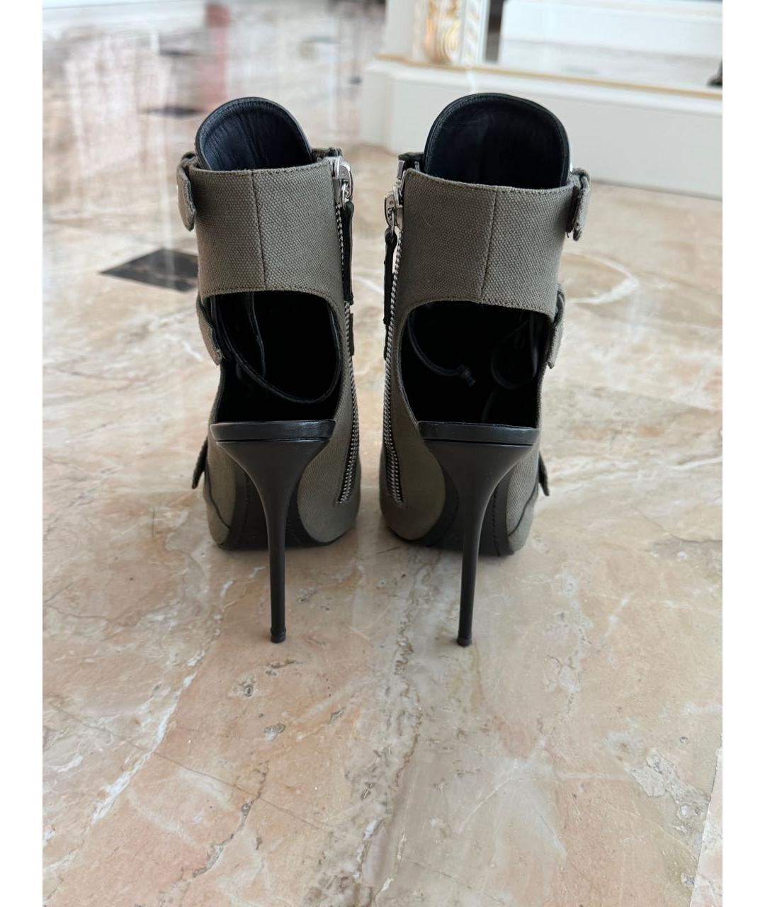 GIUSEPPE ZANOTTI DESIGN Хаки текстильные ботильоны, фото 4