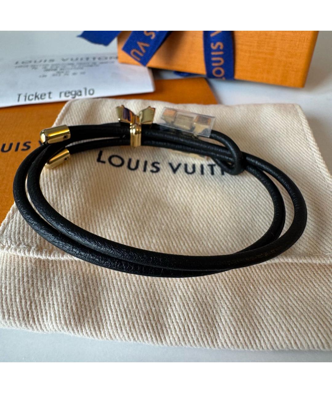 LOUIS VUITTON Черный латунный браслет, фото 3