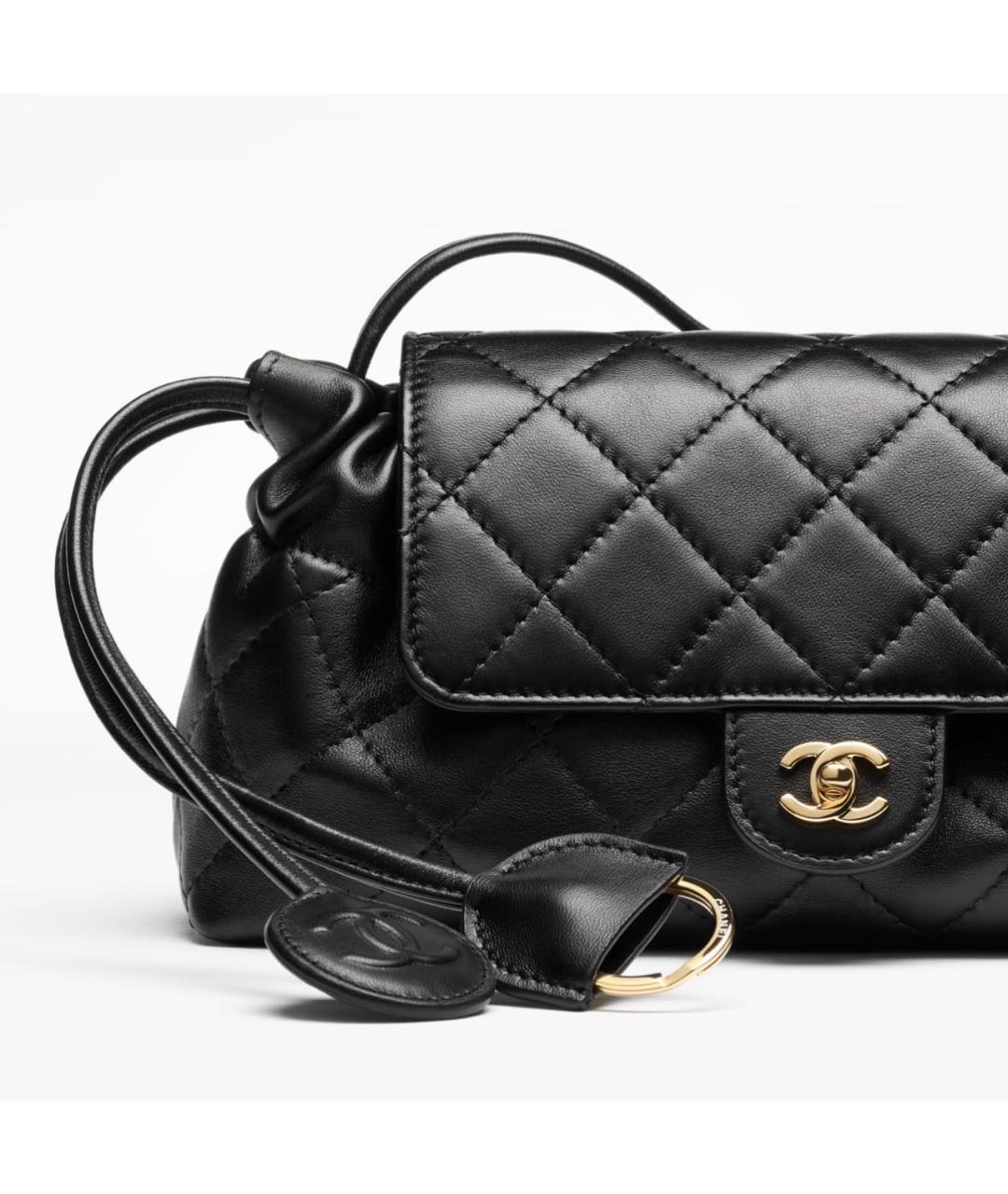 CHANEL Черная кожаная сумка через плечо, фото 4