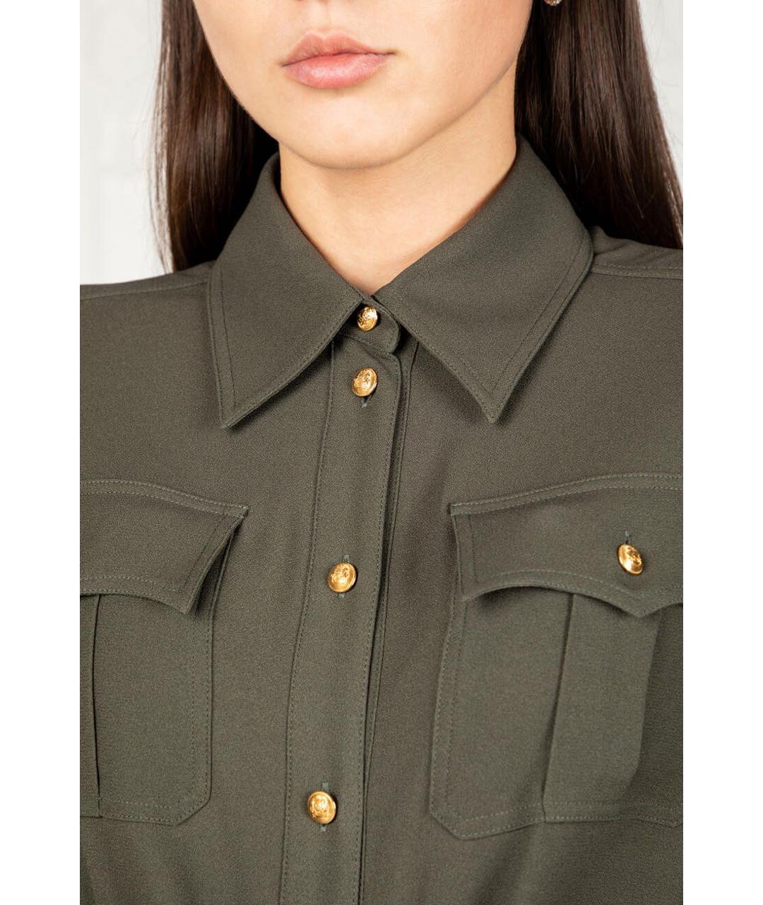 CELINE Хаки вискозное повседневное платье, фото 6