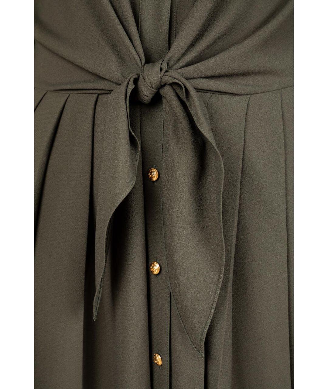 CELINE Хаки вискозное повседневное платье, фото 4