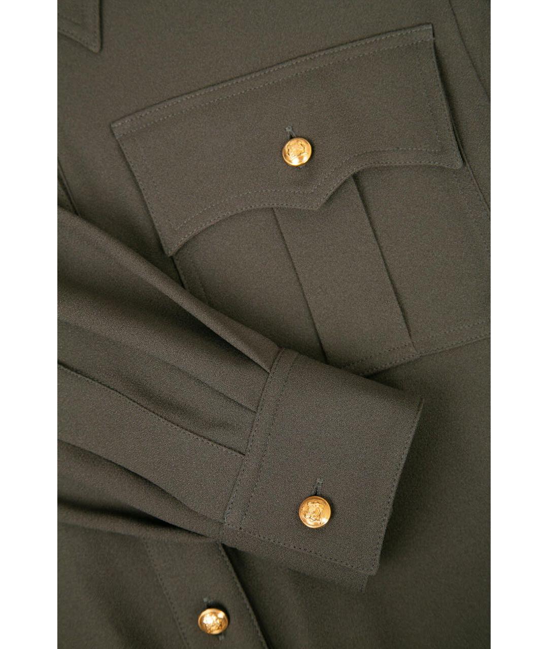CELINE Хаки вискозное повседневное платье, фото 5