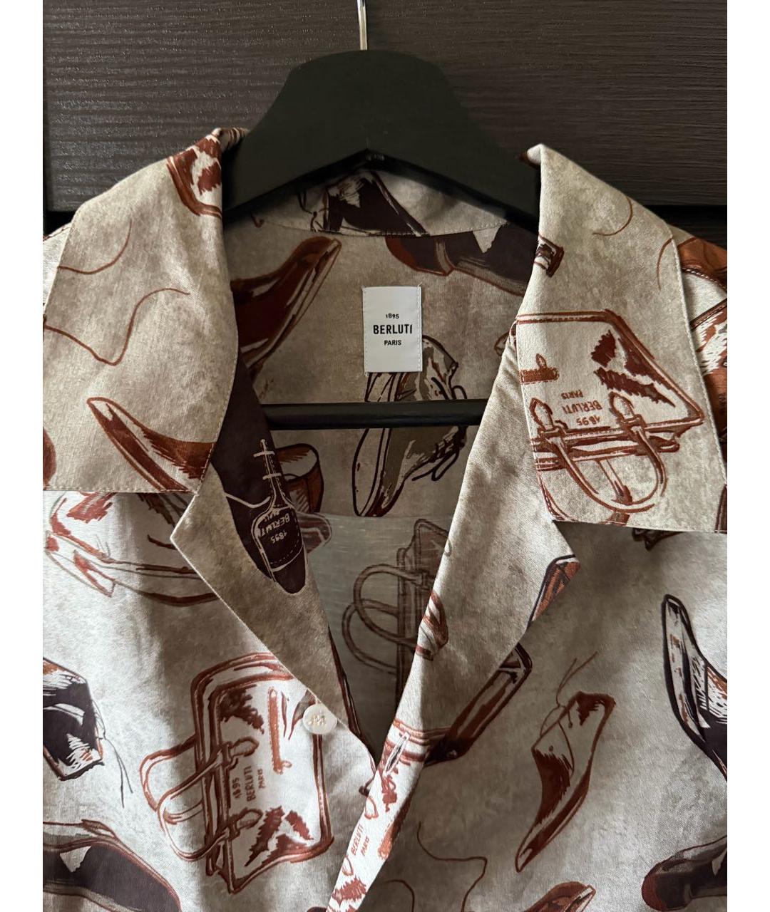 BERLUTI Коричневая льняная кэжуал рубашка, фото 3