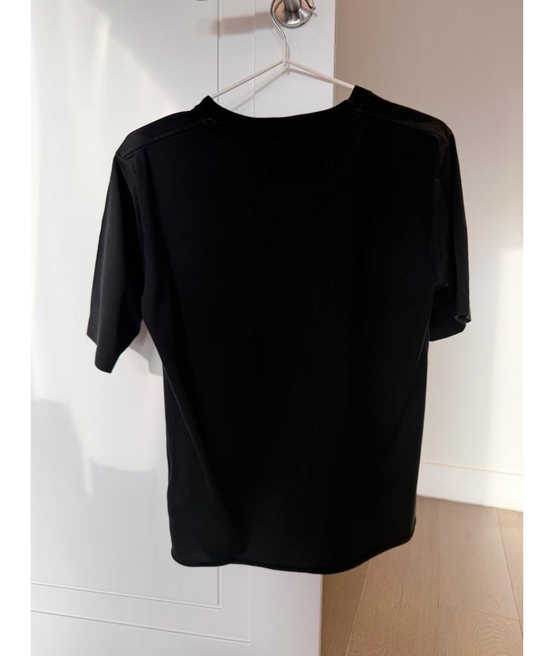 SAINT LAURENT Черная хлопковая футболка, фото 2