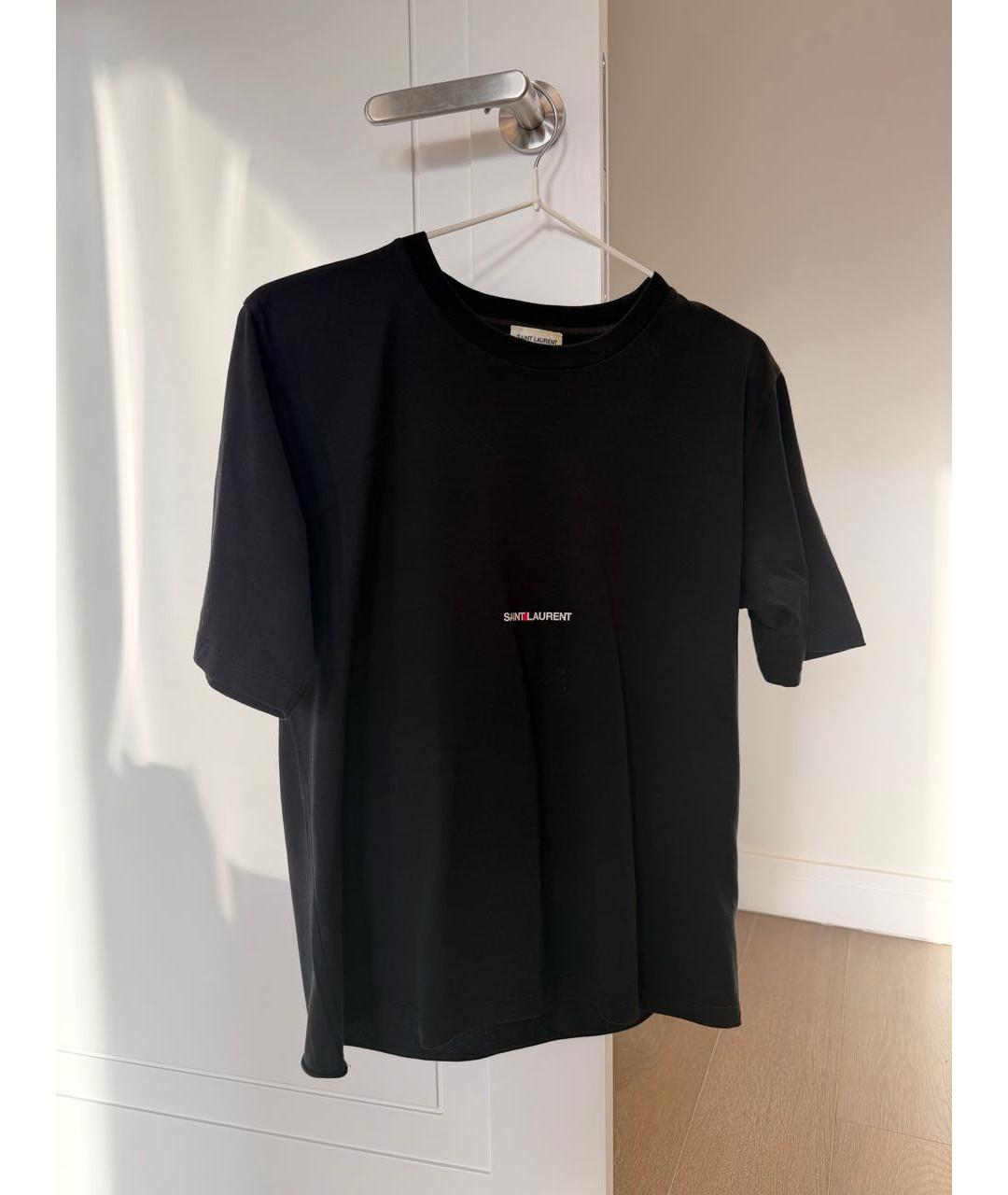 SAINT LAURENT Черная хлопковая футболка, фото 5
