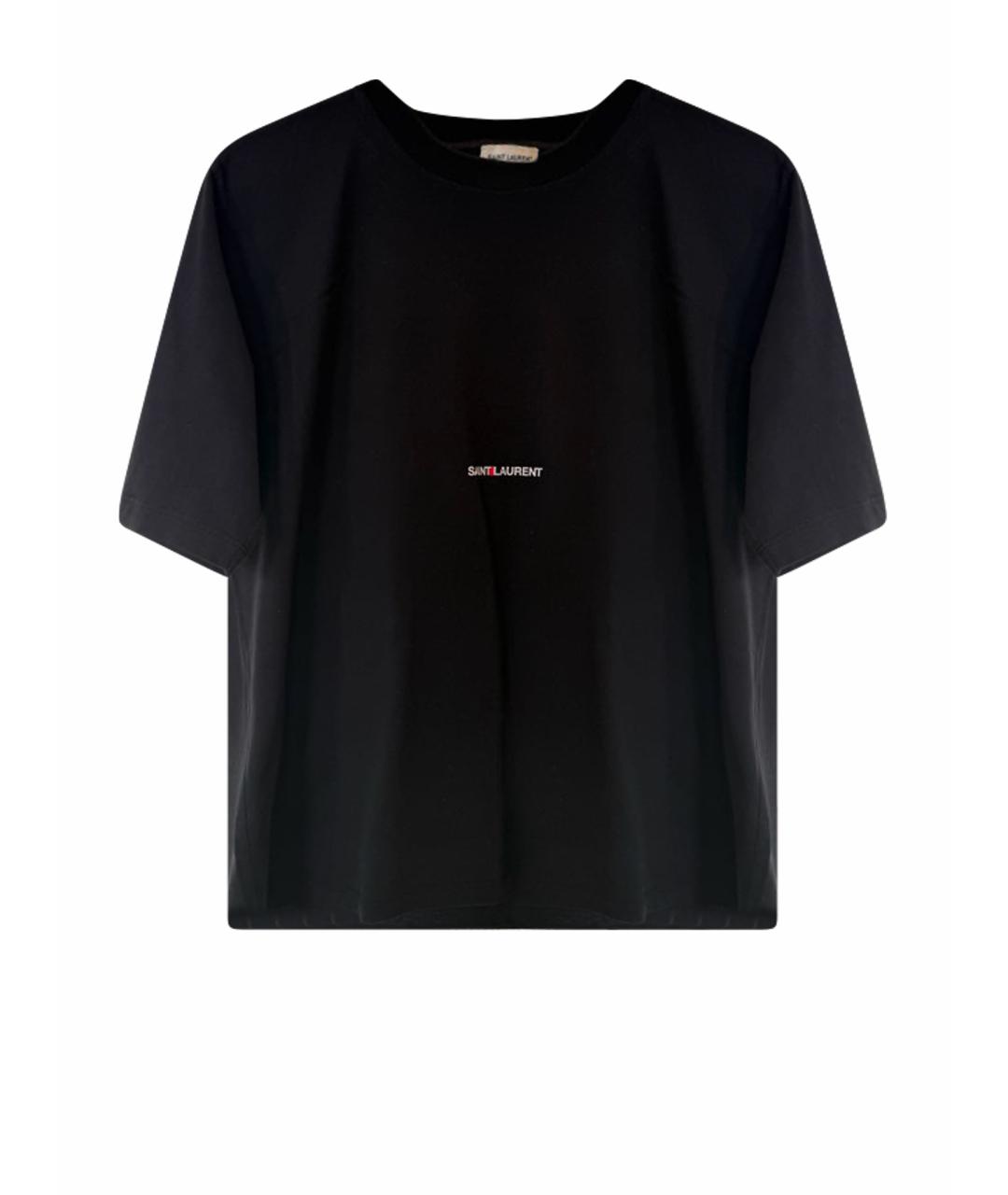 SAINT LAURENT Черная хлопковая футболка, фото 1