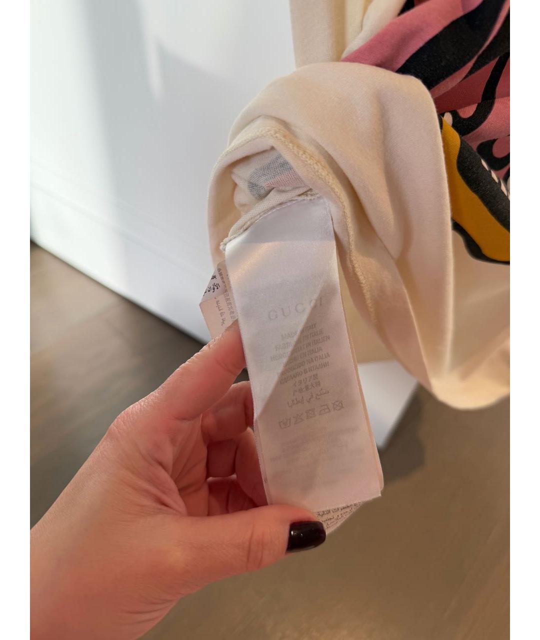 GUCCI Белая хлопковая футболка, фото 4