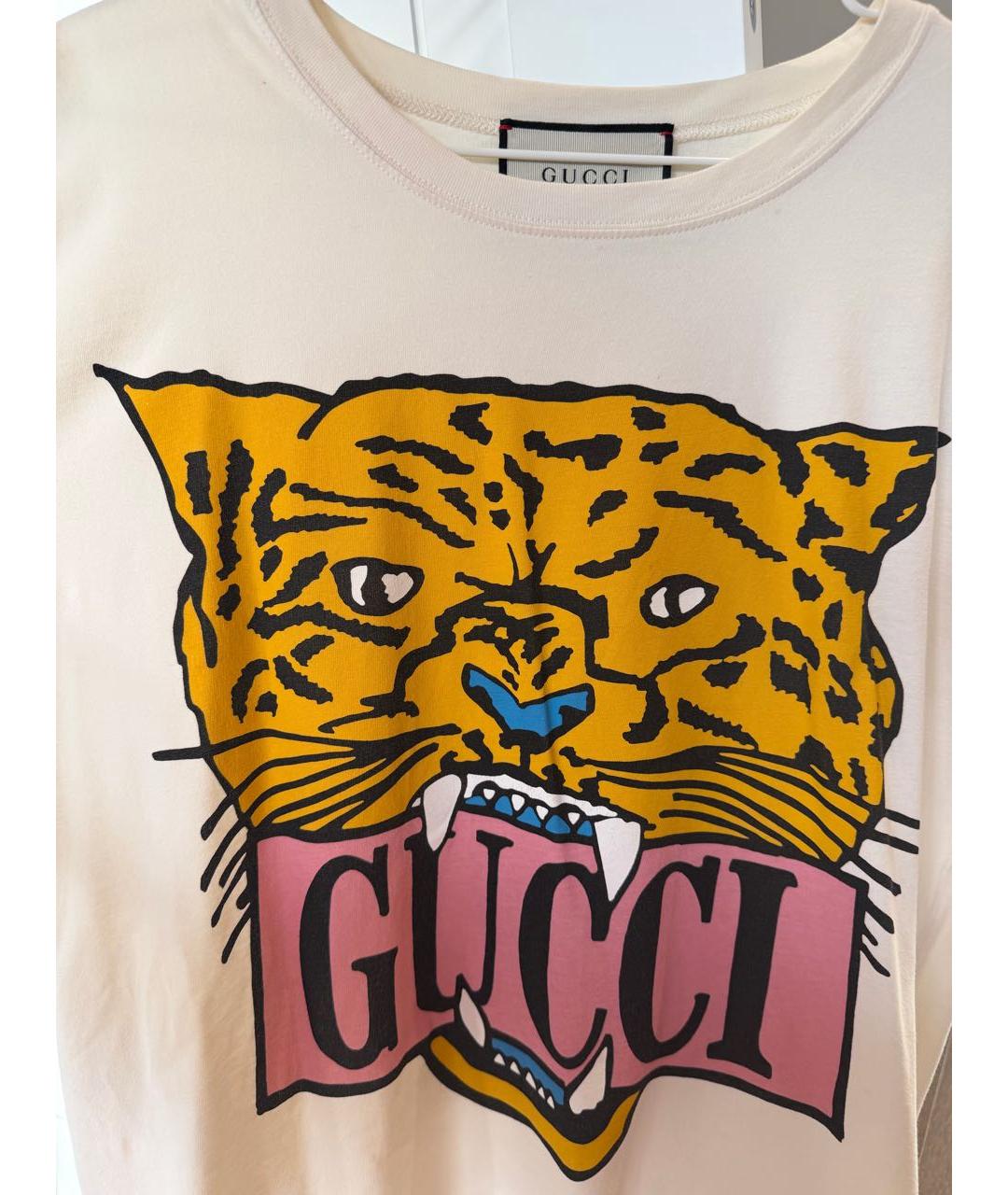 GUCCI Белая хлопковая футболка, фото 3