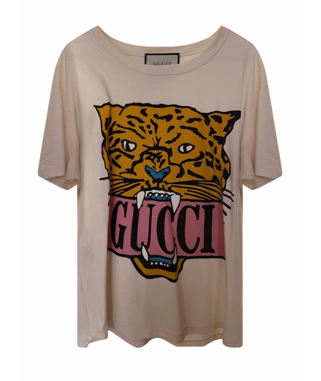 GUCCI Белая хлопковая футболка, фото 1