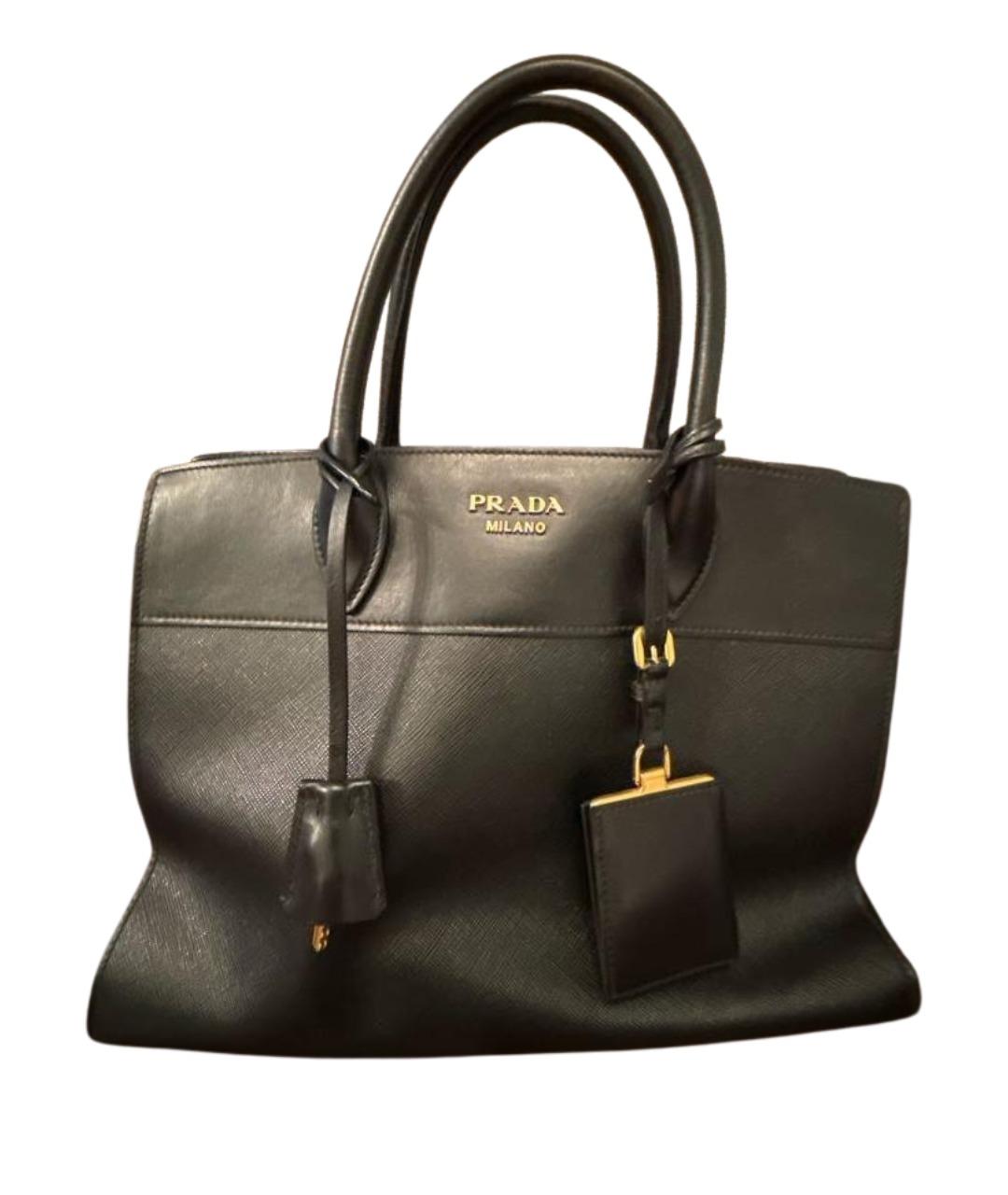 PRADA Черная кожаная сумка тоут, фото 1