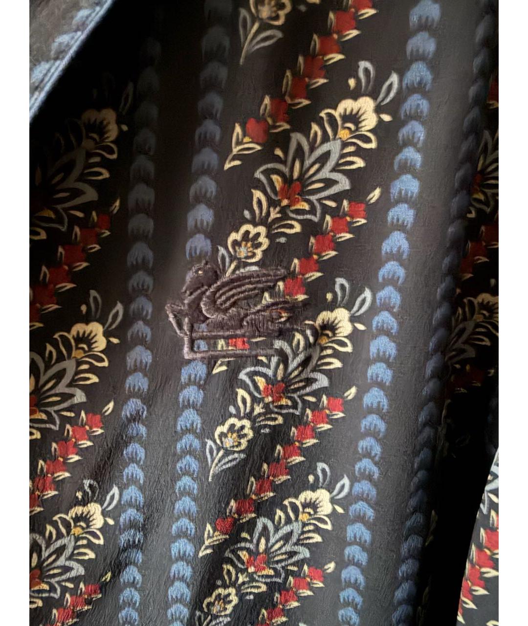 ETRO Темно-синяя шелковая кэжуал рубашка, фото 6