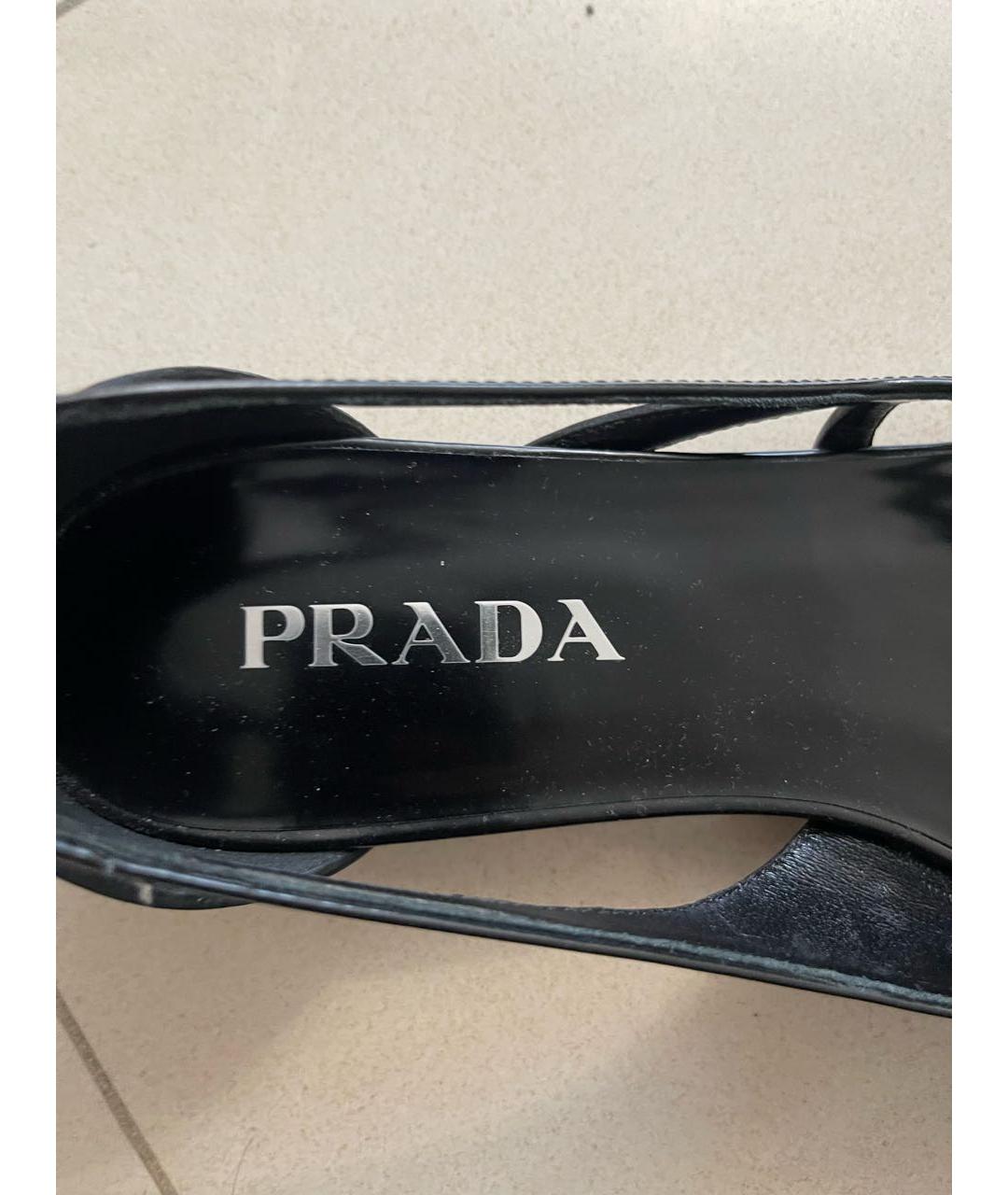 PRADA Черные кожаные балетки, фото 6