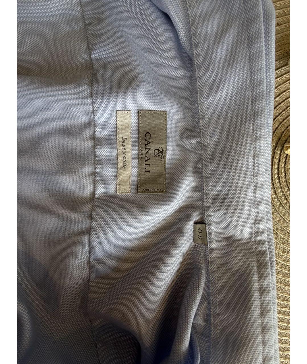 CANALI Голубая хлопковая классическая рубашка, фото 8