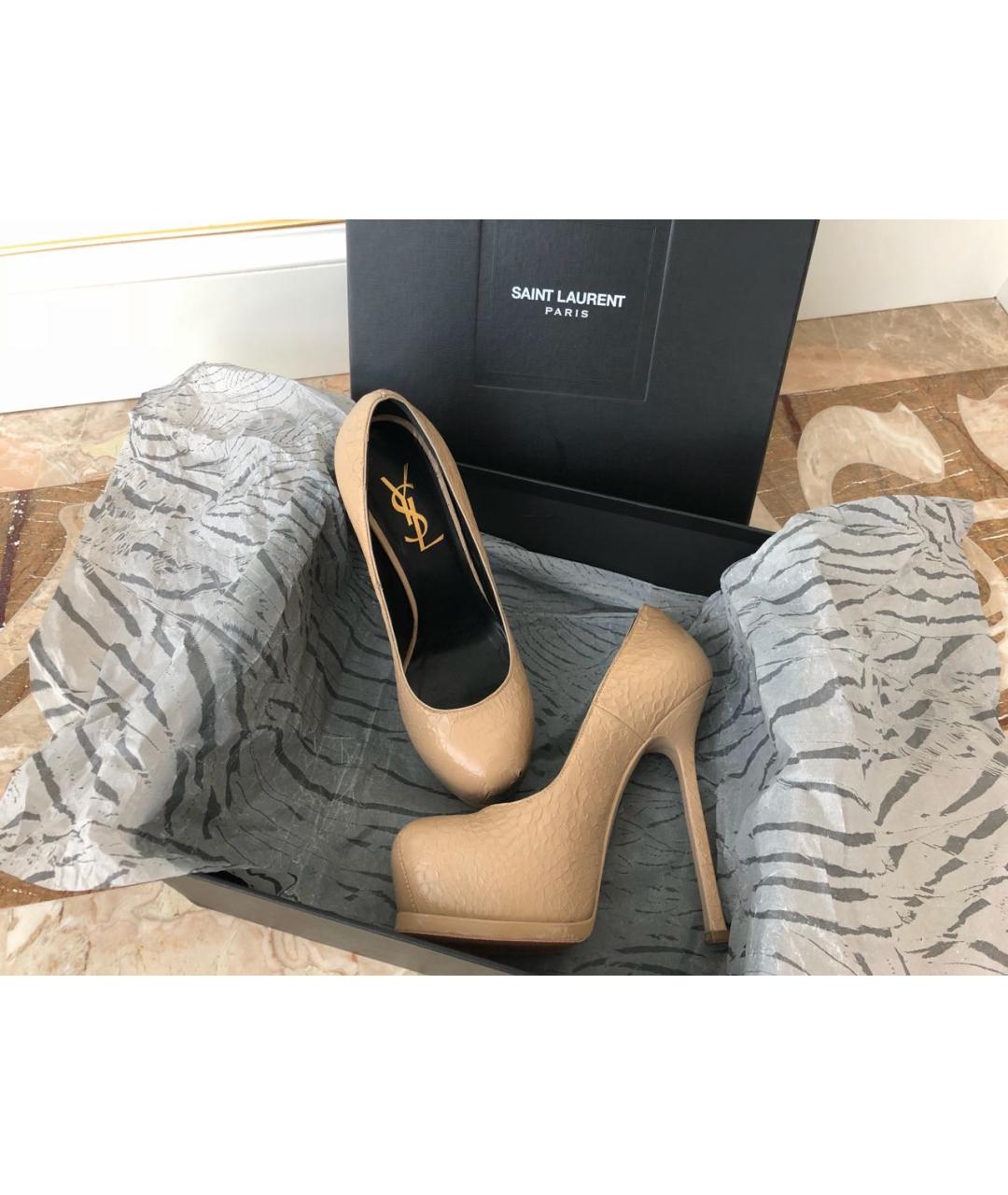 SAINT LAURENT Бежевые туфли, фото 6