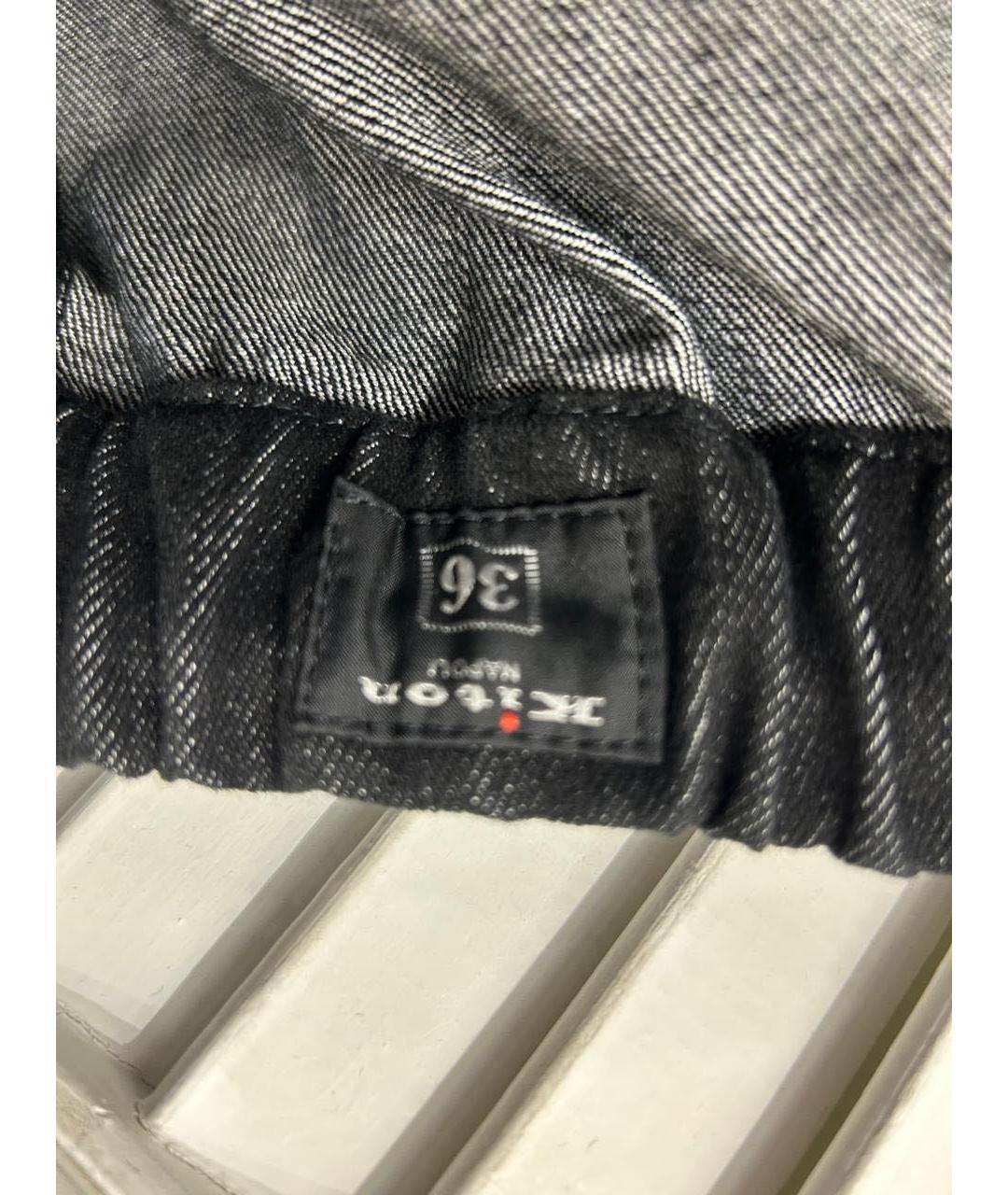 KITON Антрацитовые хлопко-эластановые прямые джинсы, фото 4