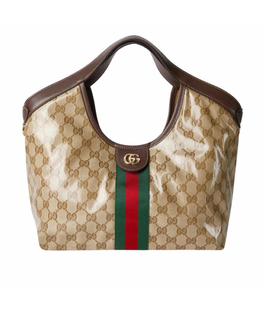 GUCCI Коричневая сумка тоут из канвы, фото 1