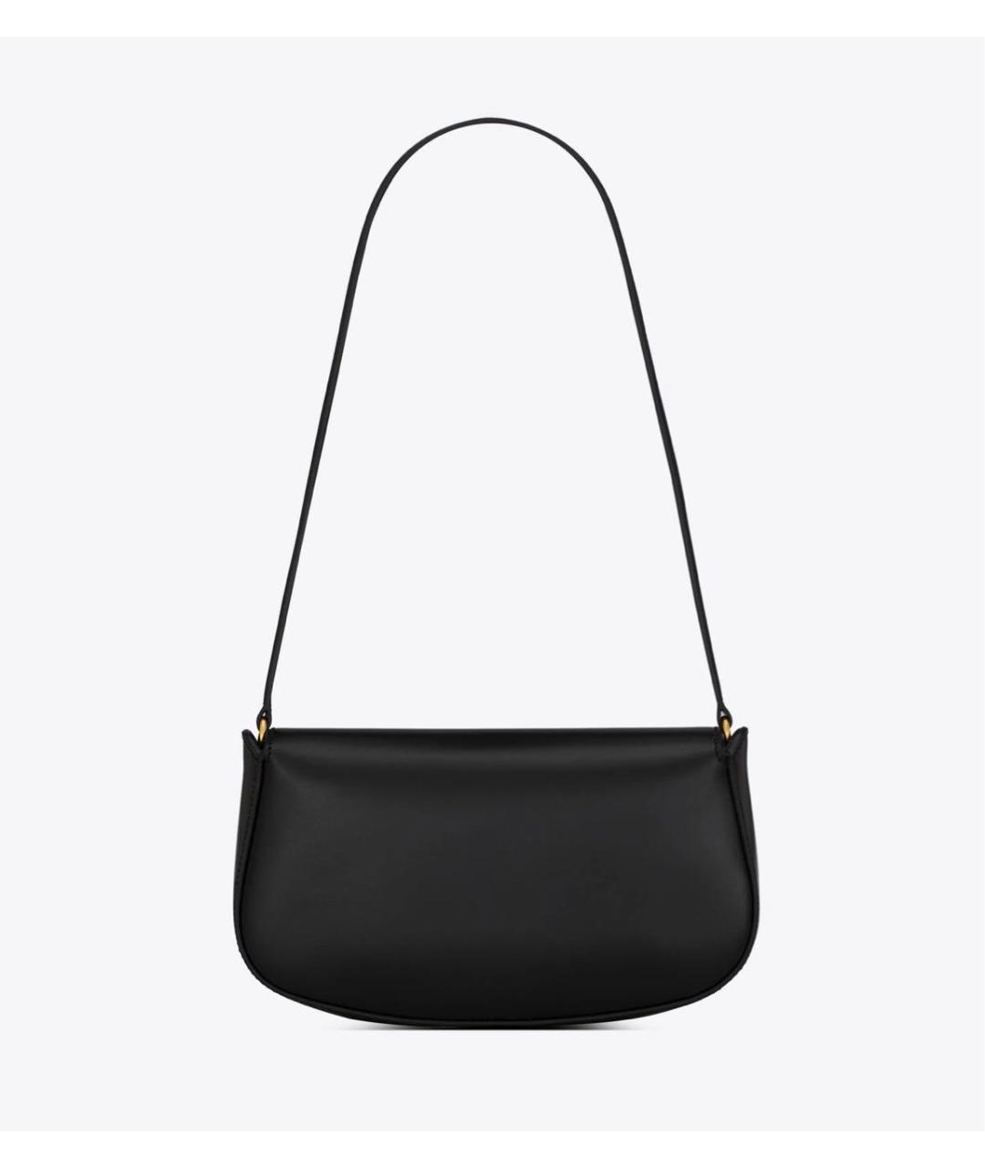 SAINT LAURENT Черная кожаная сумка с короткими ручками, фото 2