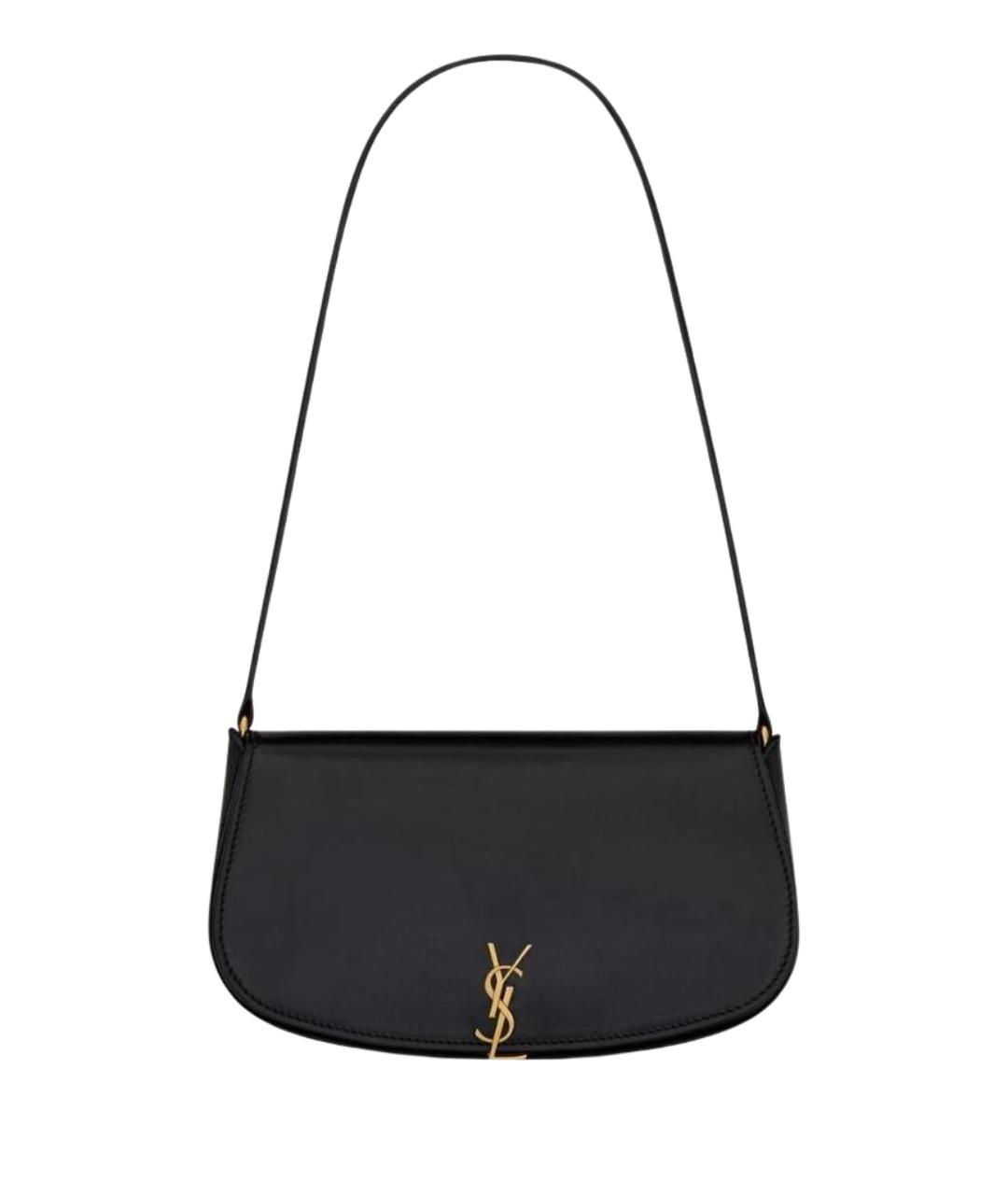 SAINT LAURENT Черная кожаная сумка с короткими ручками, фото 1