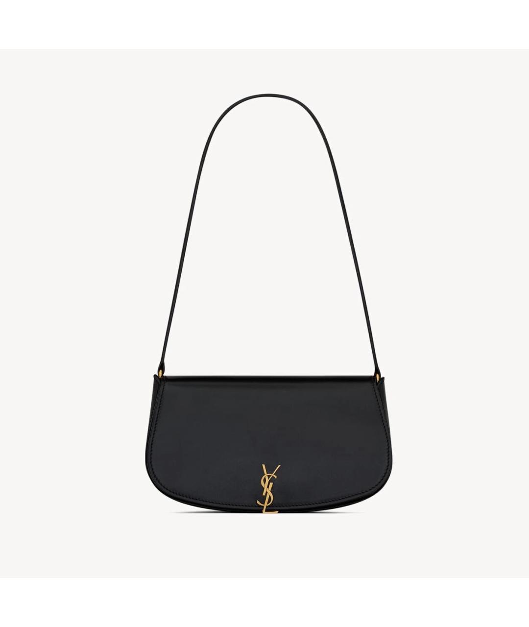 SAINT LAURENT Черная кожаная сумка с короткими ручками, фото 7