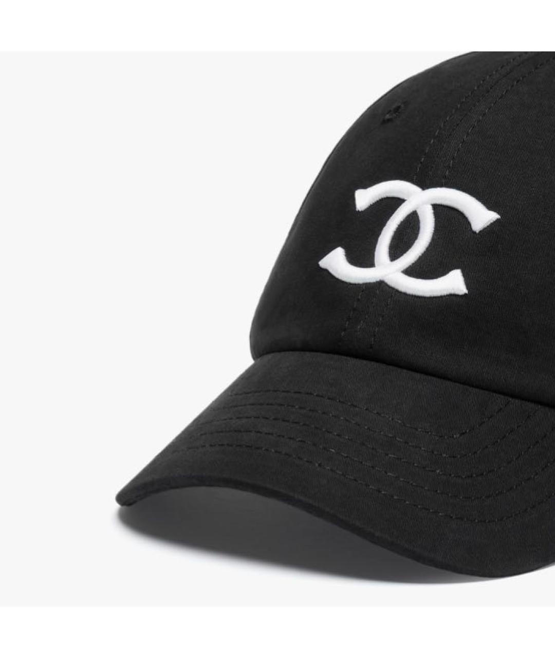 CHANEL Черная хлопковая кепка, фото 2