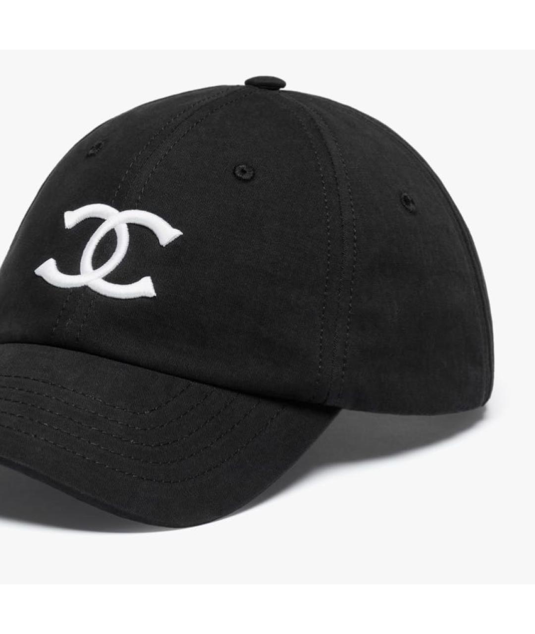 CHANEL Черная хлопковая кепка, фото 3