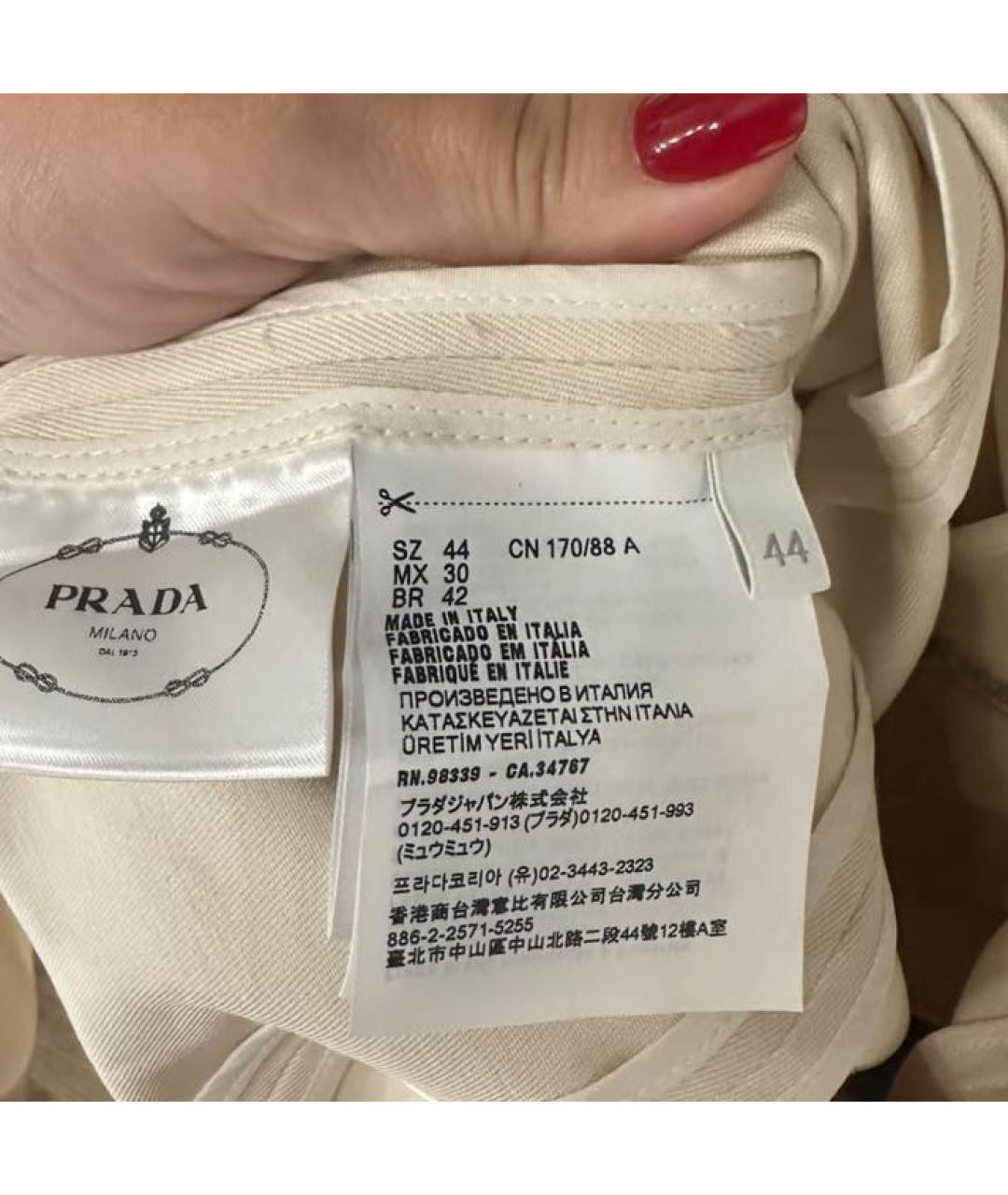 PRADA Бежевое хлопковое повседневное платье, фото 4