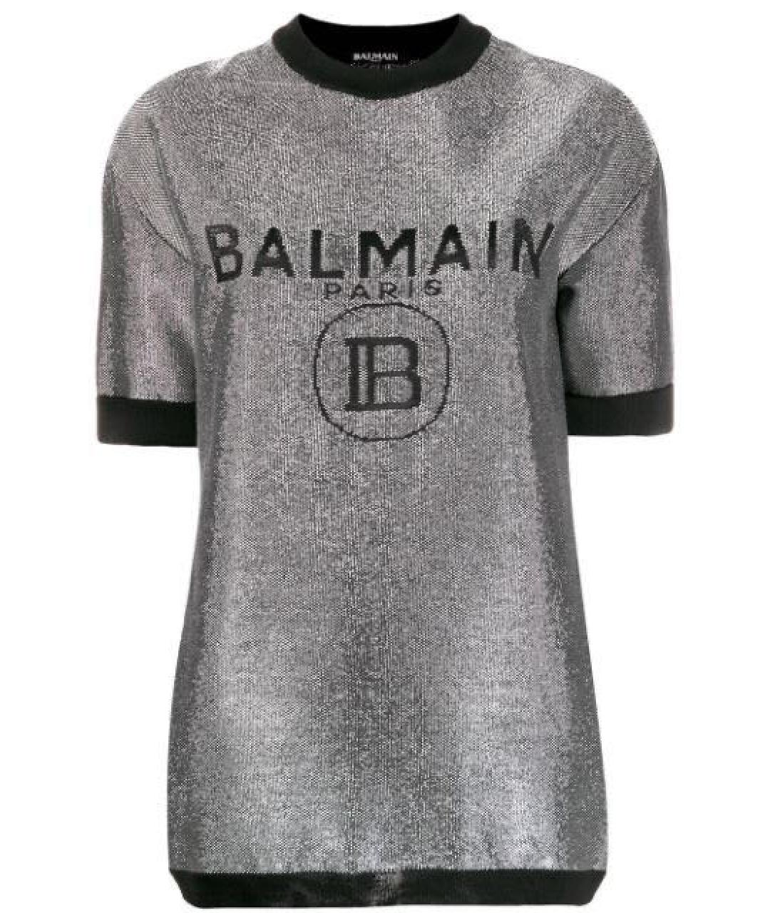 BALMAIN Серебряный вискозный джемпер / свитер, фото 1