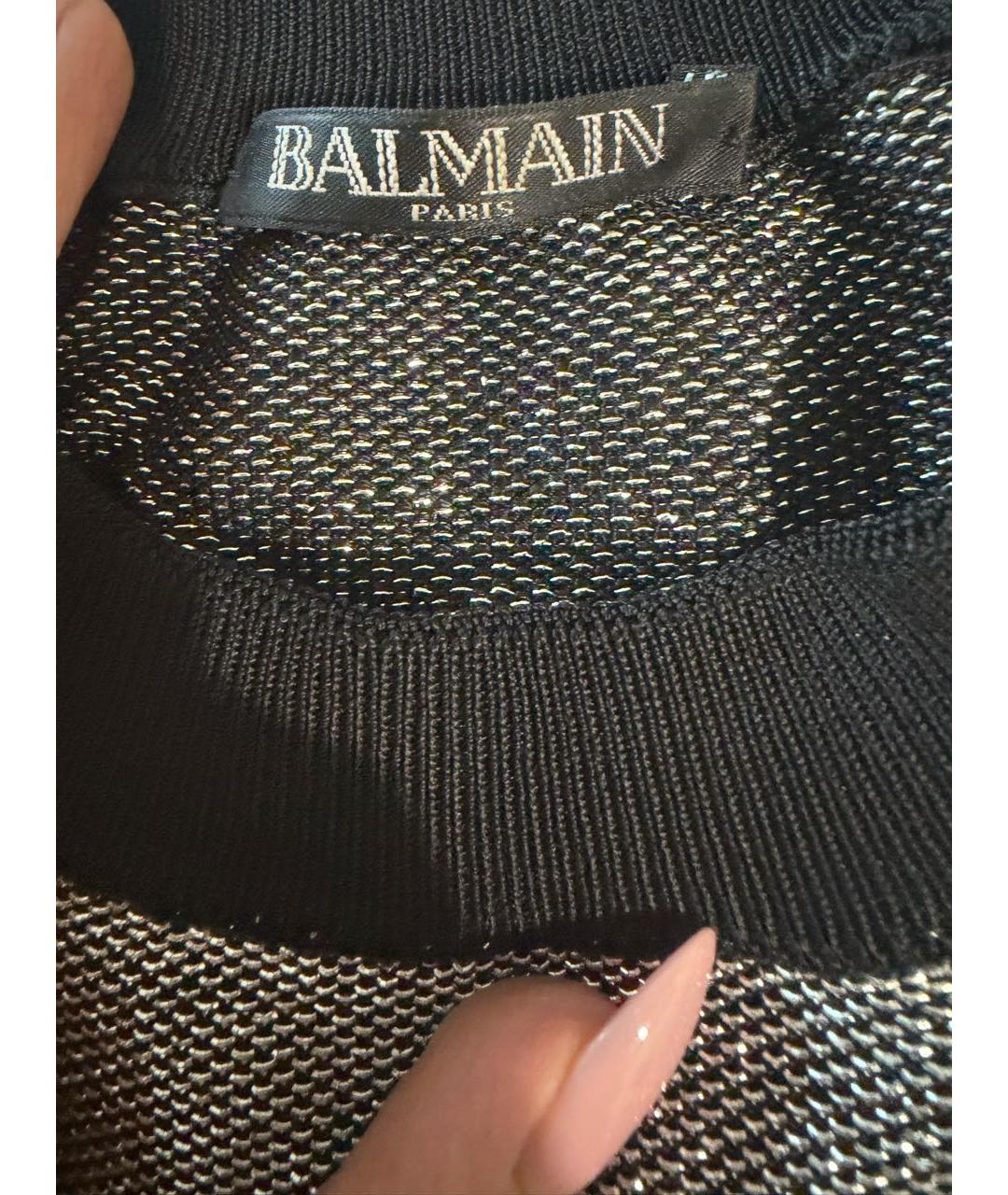 BALMAIN Серебряный вискозный джемпер / свитер, фото 3