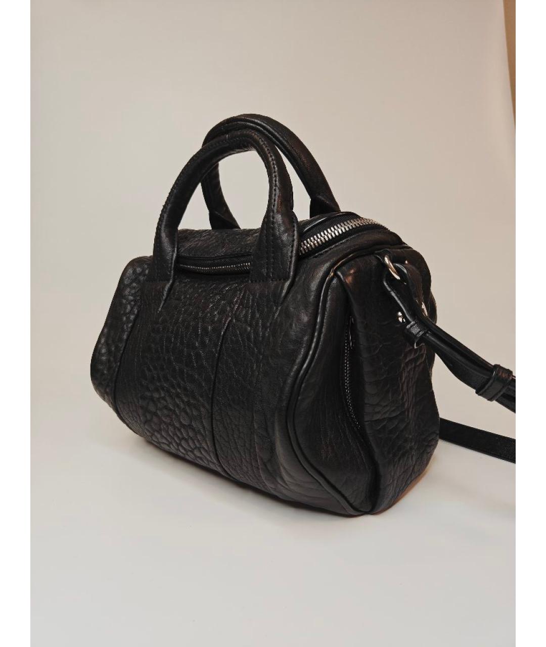ALEXANDER WANG Черная кожаная сумка с короткими ручками, фото 2