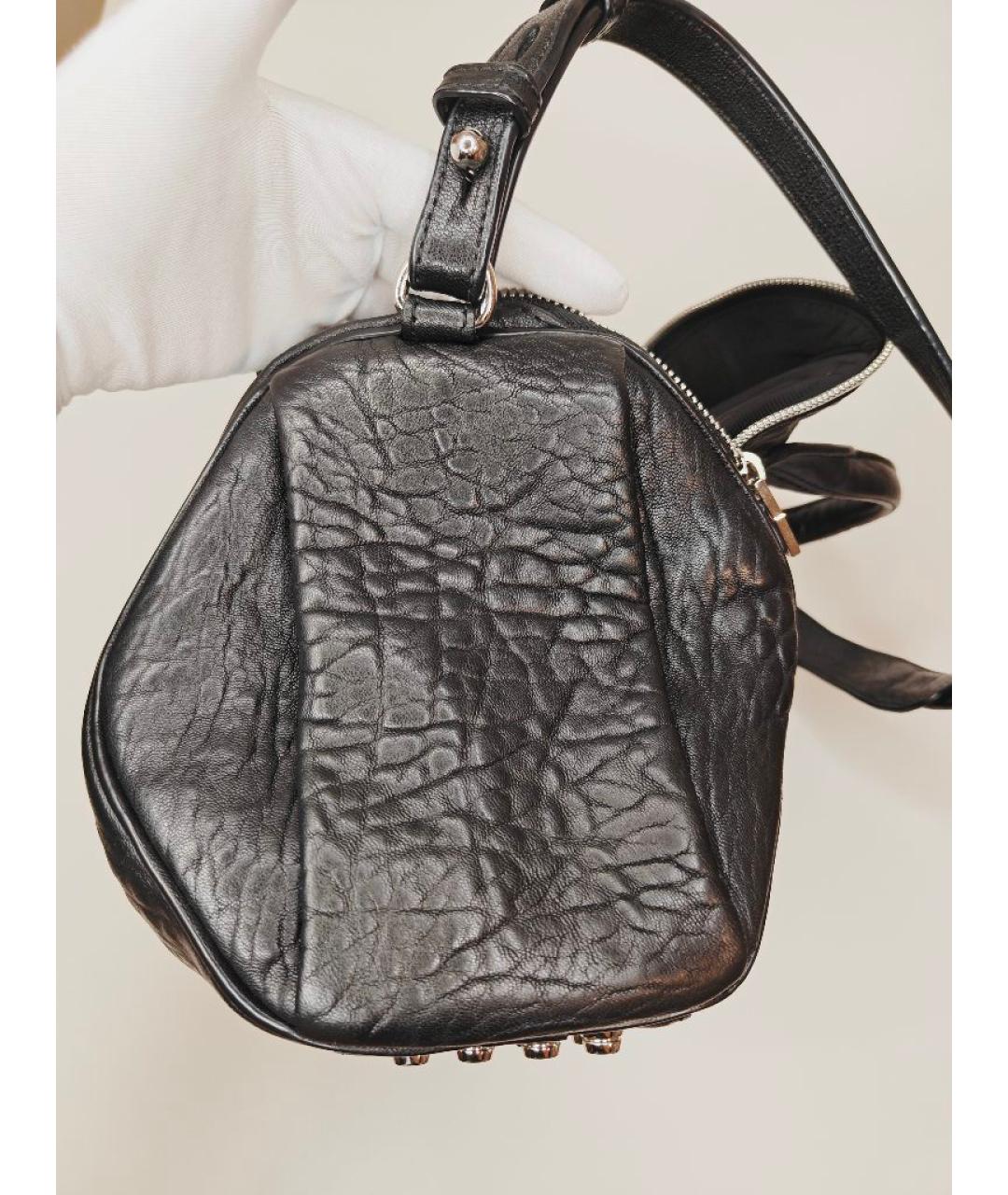 ALEXANDER WANG Черная кожаная сумка с короткими ручками, фото 9