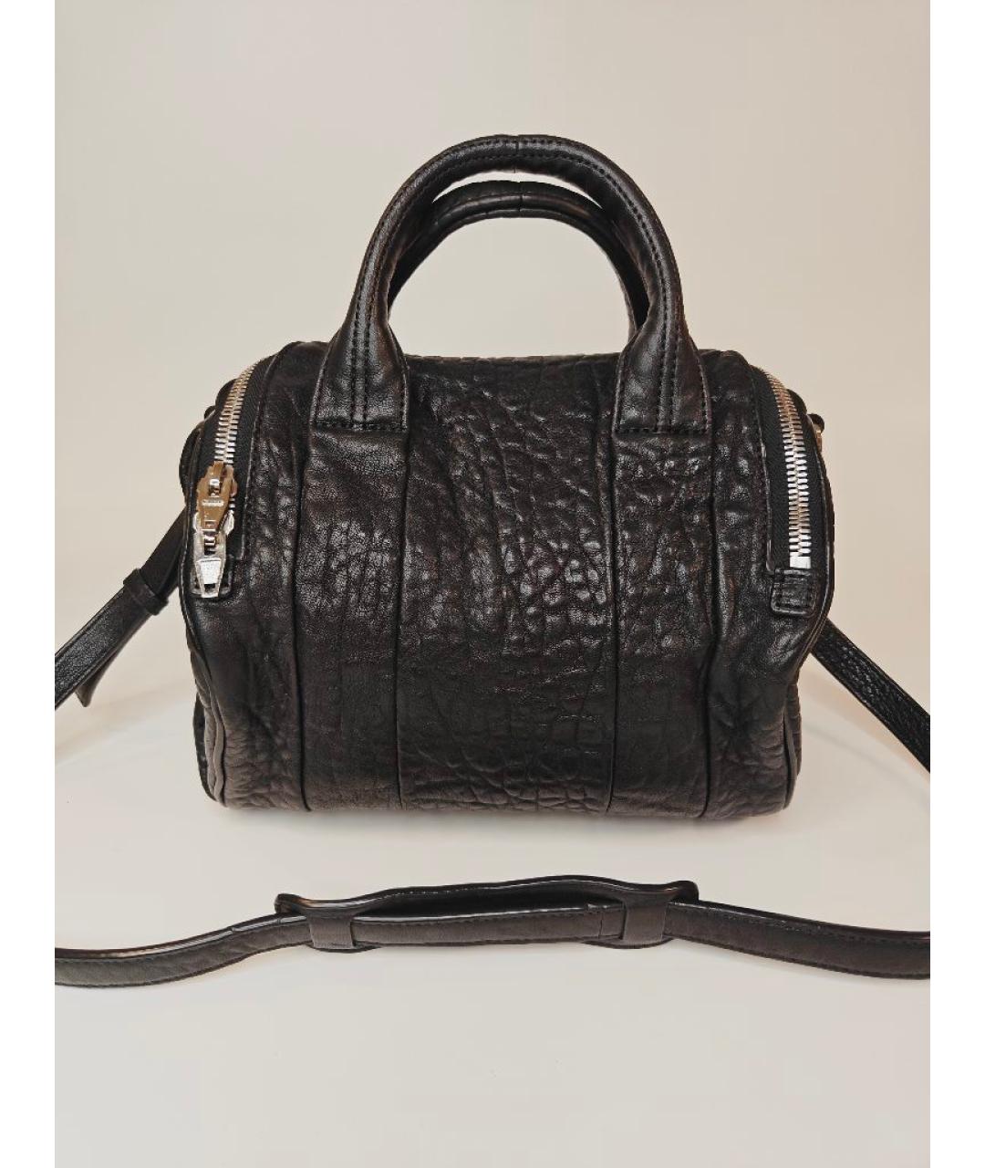 ALEXANDER WANG Черная кожаная сумка с короткими ручками, фото 4