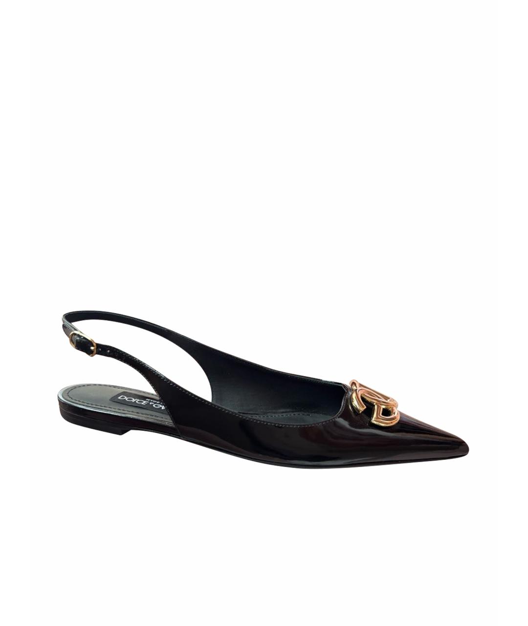 DOLCE&GABBANA Черные балетки из лакированной кожи, фото 9