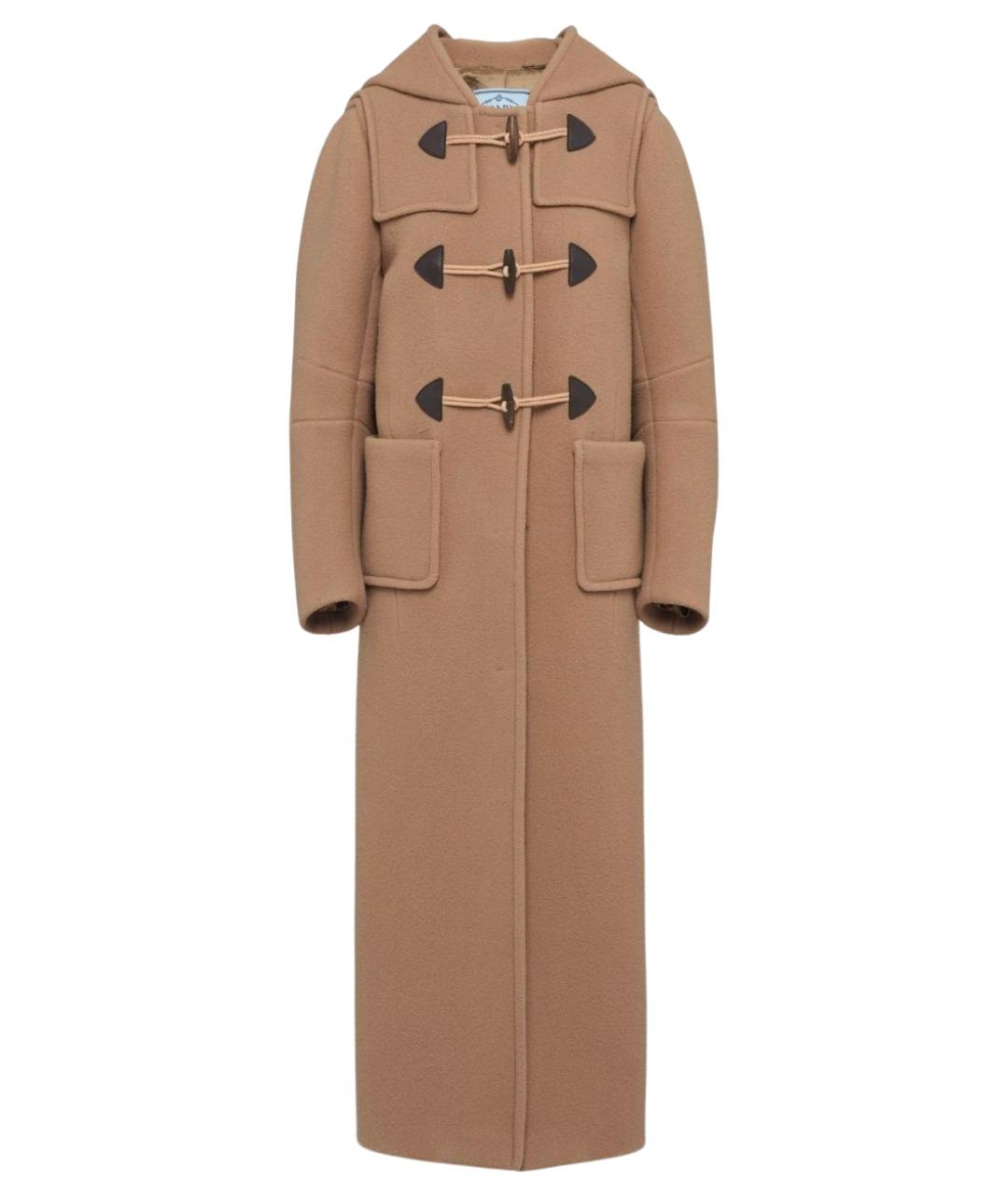 PRADA Бежевое шерстяное пальто, фото 1