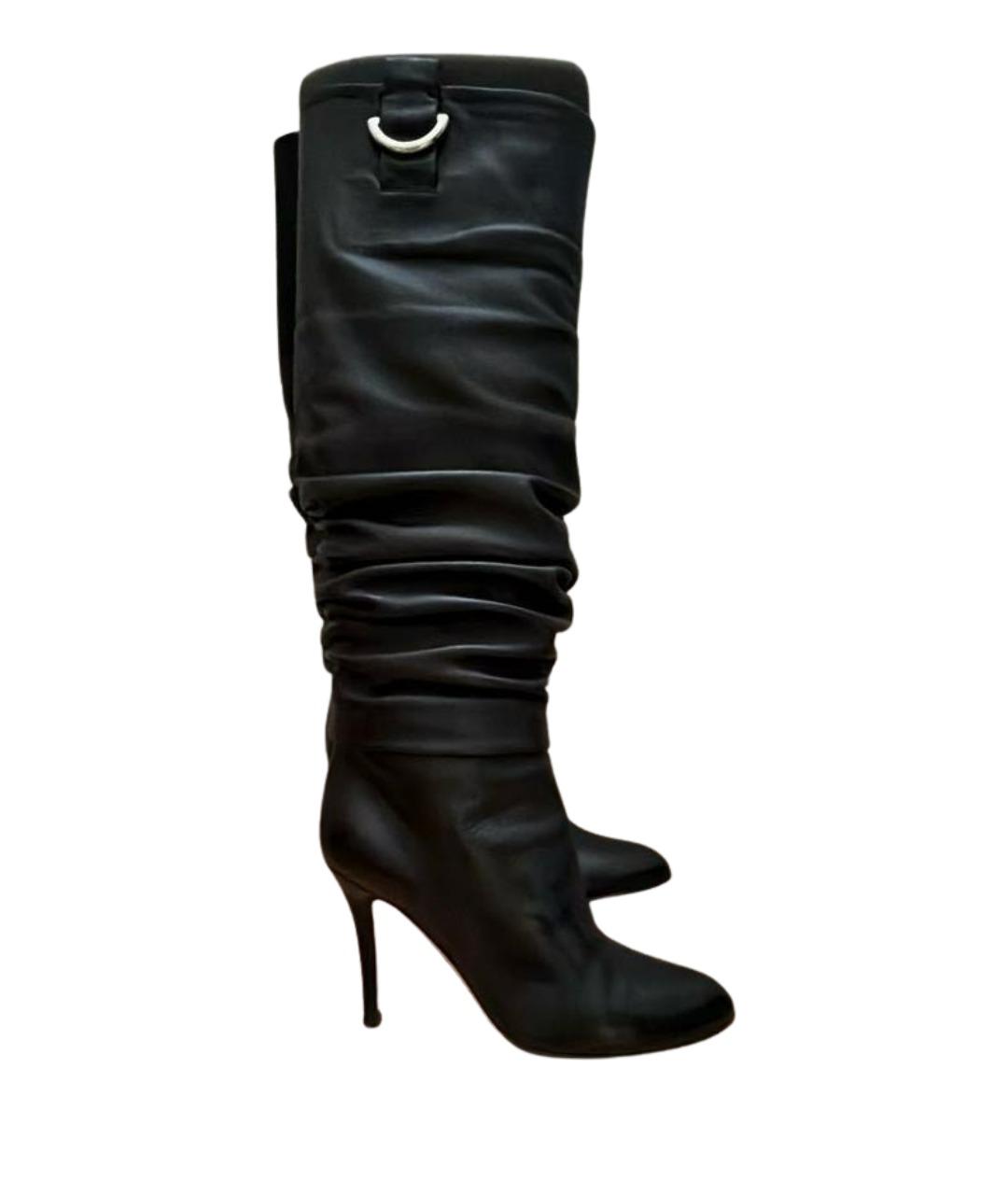 CHRISTIAN DIOR Черные кожаные сапоги, фото 1