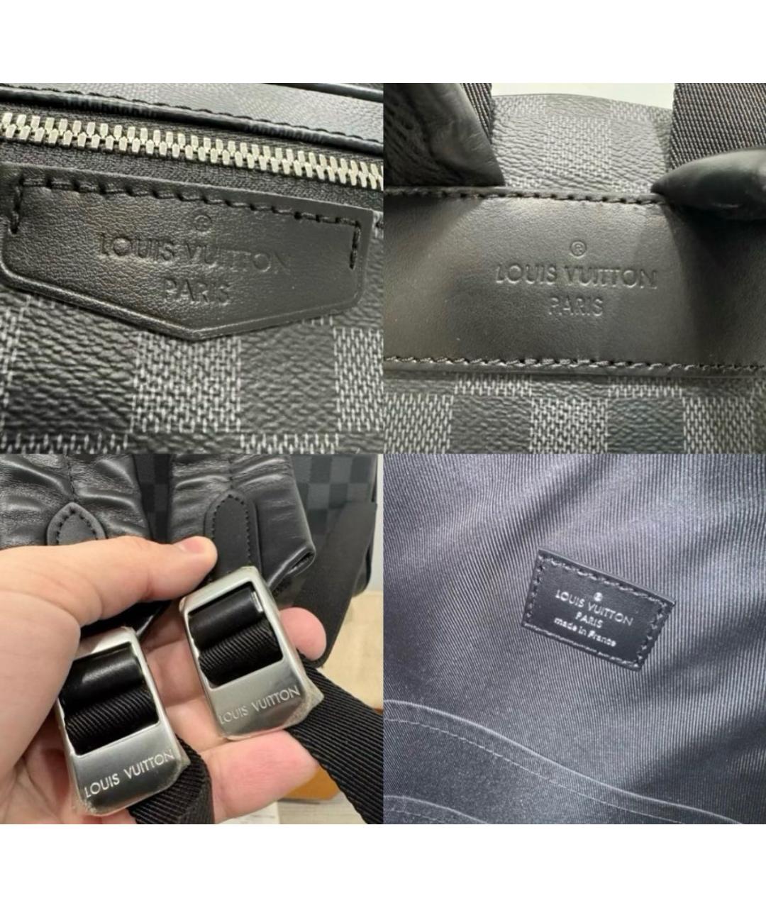 LOUIS VUITTON Черный рюкзак из канвы, фото 8