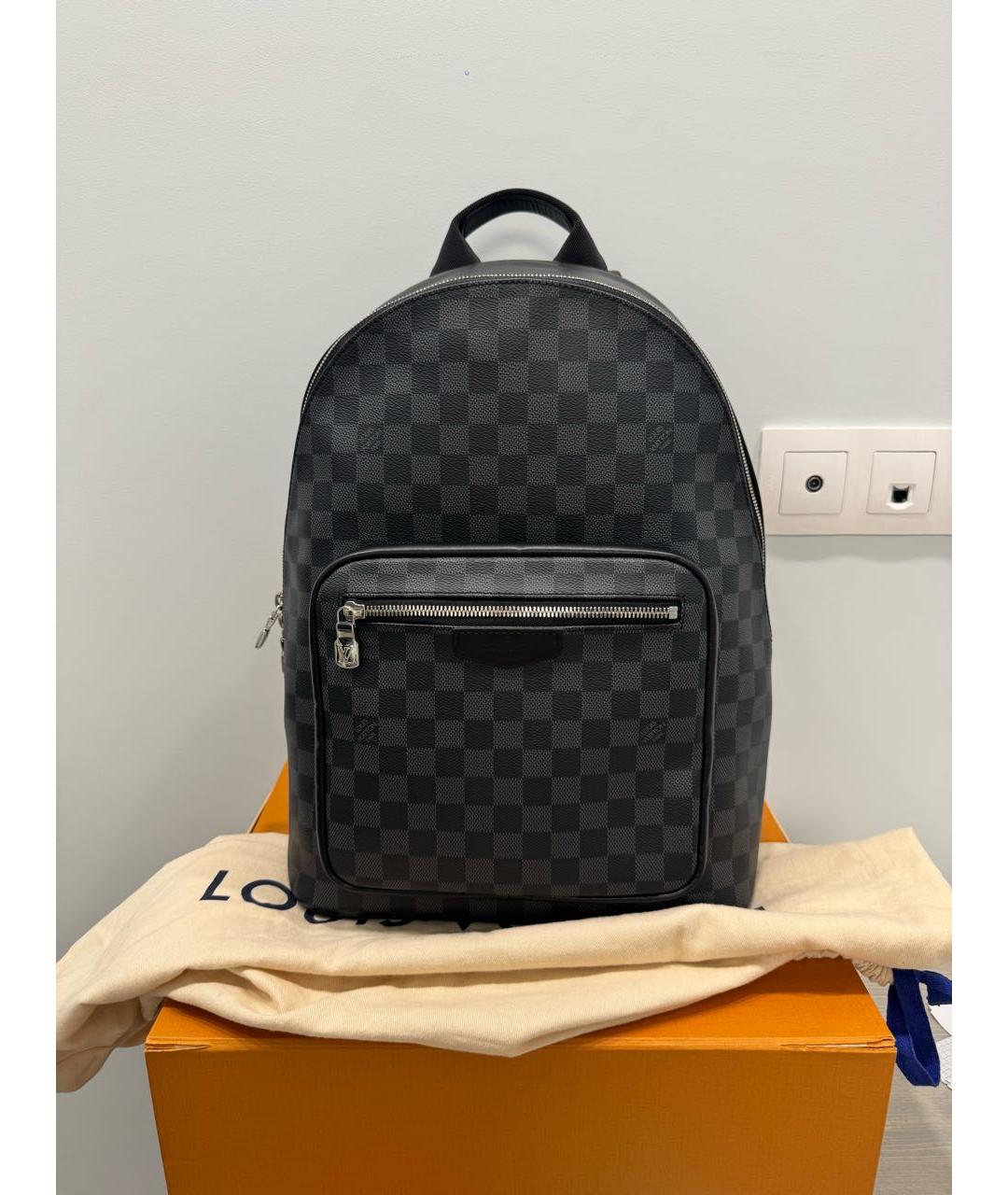 LOUIS VUITTON Черный рюкзак из канвы, фото 9