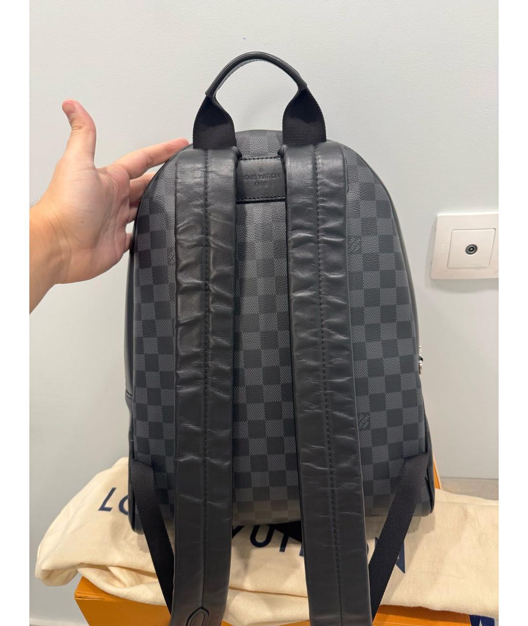 LOUIS VUITTON Черный рюкзак из канвы, фото 4