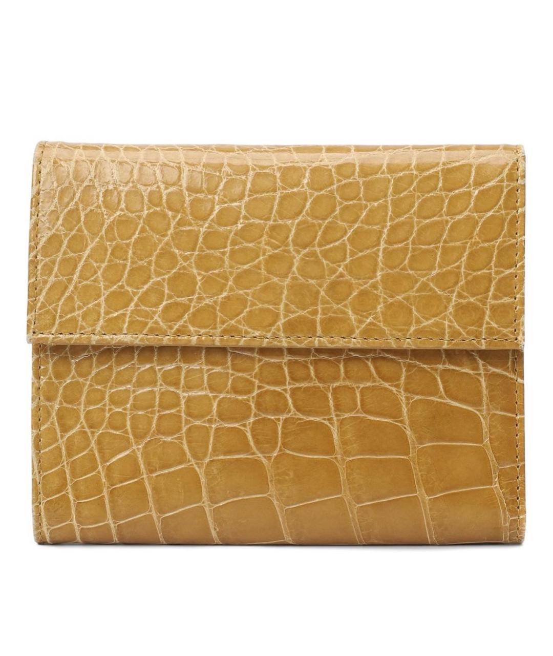 PRADA Горчичный кошелек из кожи крокодила, фото 3
