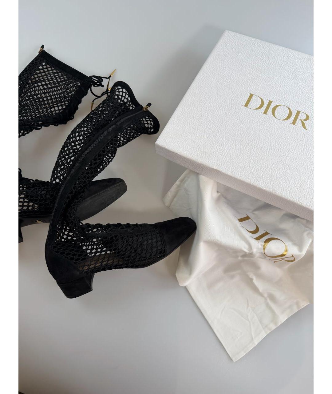 CHRISTIAN DIOR Черные замшевые сапоги, фото 5